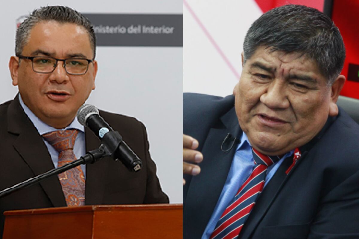 Los ministros Juan José Santiváñez y Rómulo Mucho tuvieron un intercambio de declaraciones a raíz del audio que comprometería al ministro del Interior. Composición: Gestión.