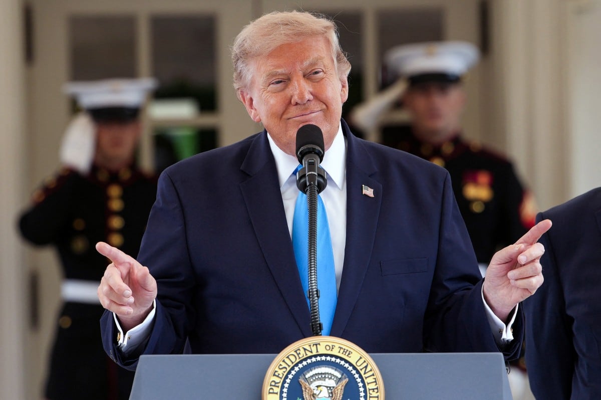 Trump anuncia acuerdo para el desarme total de Hamás como parte de su plan para Gaza. (Andrew Harnik / Getty Images via AFP)