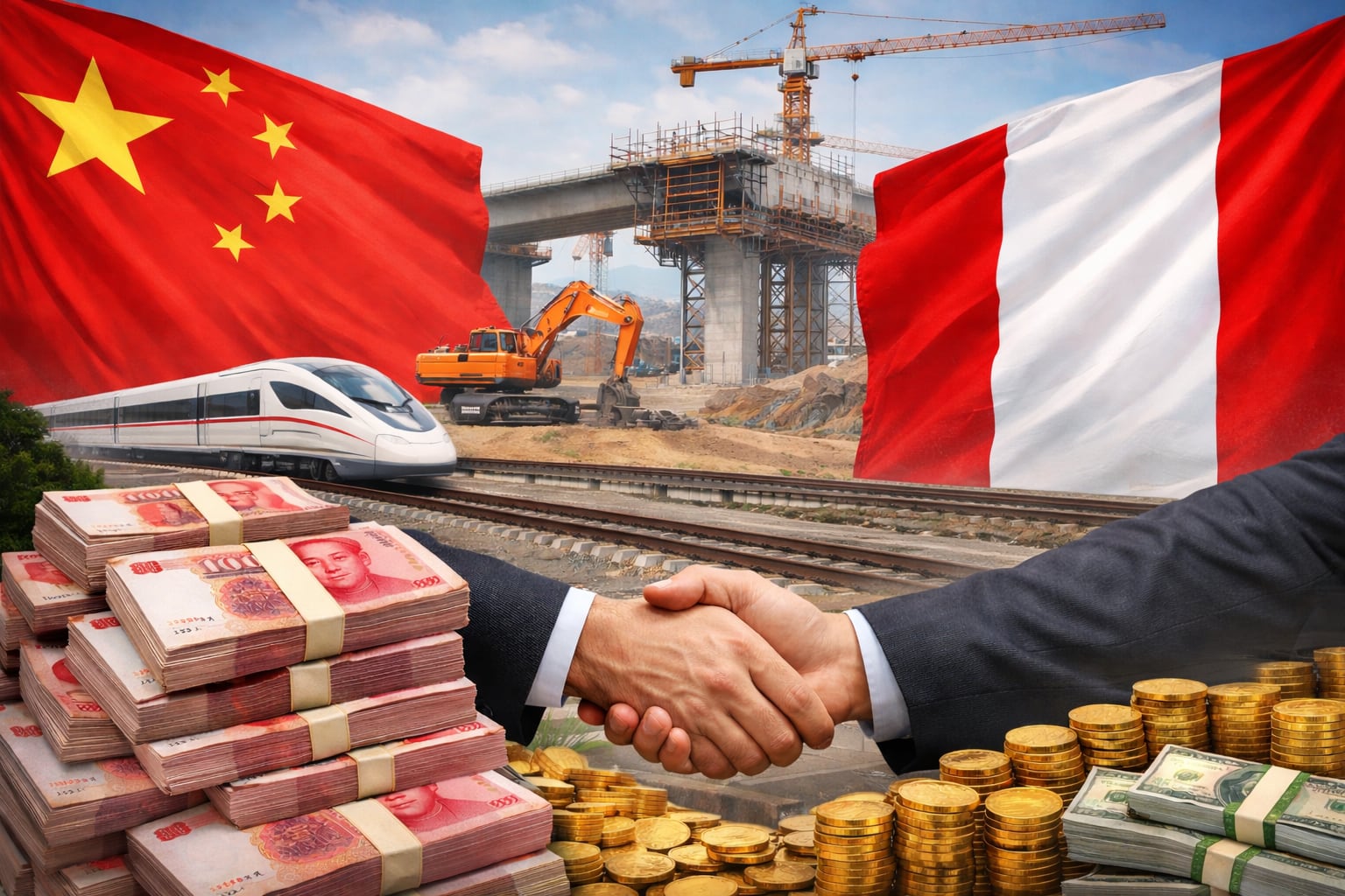 Gestión consultó a la Embajada China en Perú sobre los próximo pasos del convenio y los proyectos beneficiados, pero señalaron que, a partir de hoy en adelante, darían mayores detalles públicamente. Fotocomposición: ChatGPT, Alessandro Azurín, Diario Gestión.