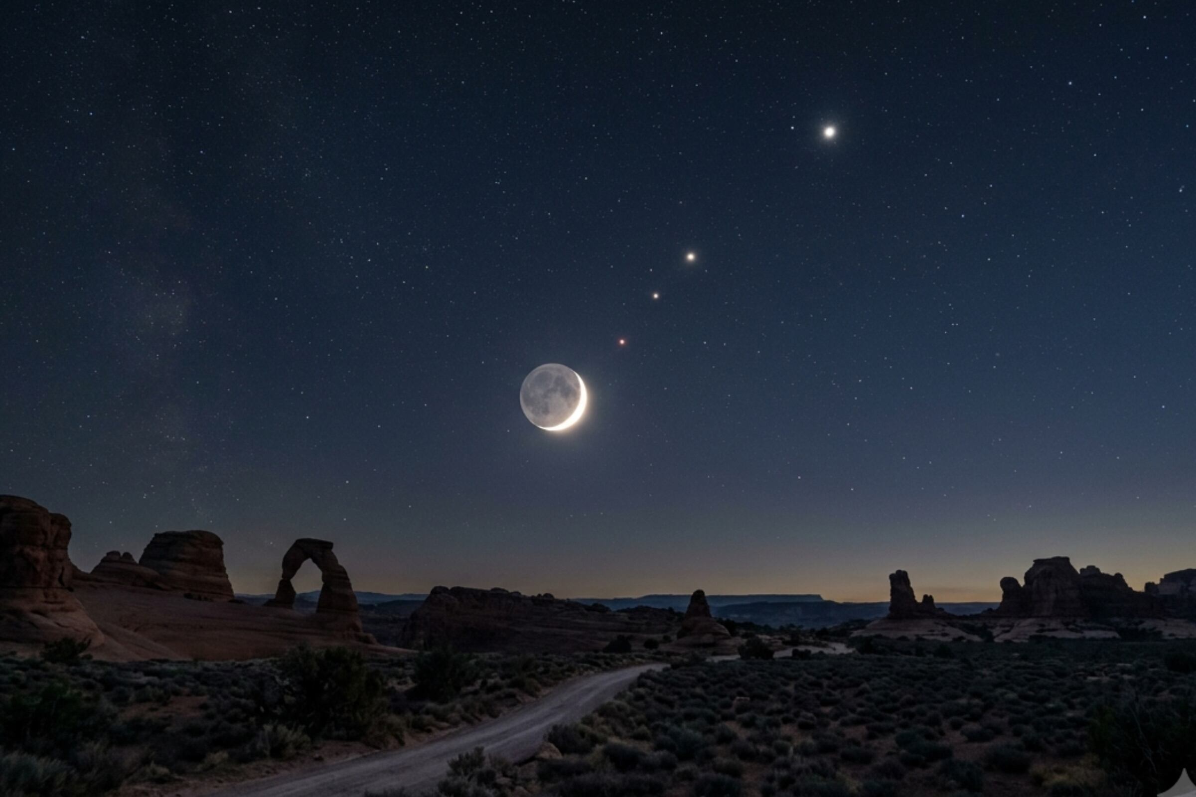 Este desfile planetario contará con la presencia de la Luna, y los planetas Marte, Urano y Saturno. (Crédito: Imagen referencial creada por El Comercio MAG usando la IA de Gemini)