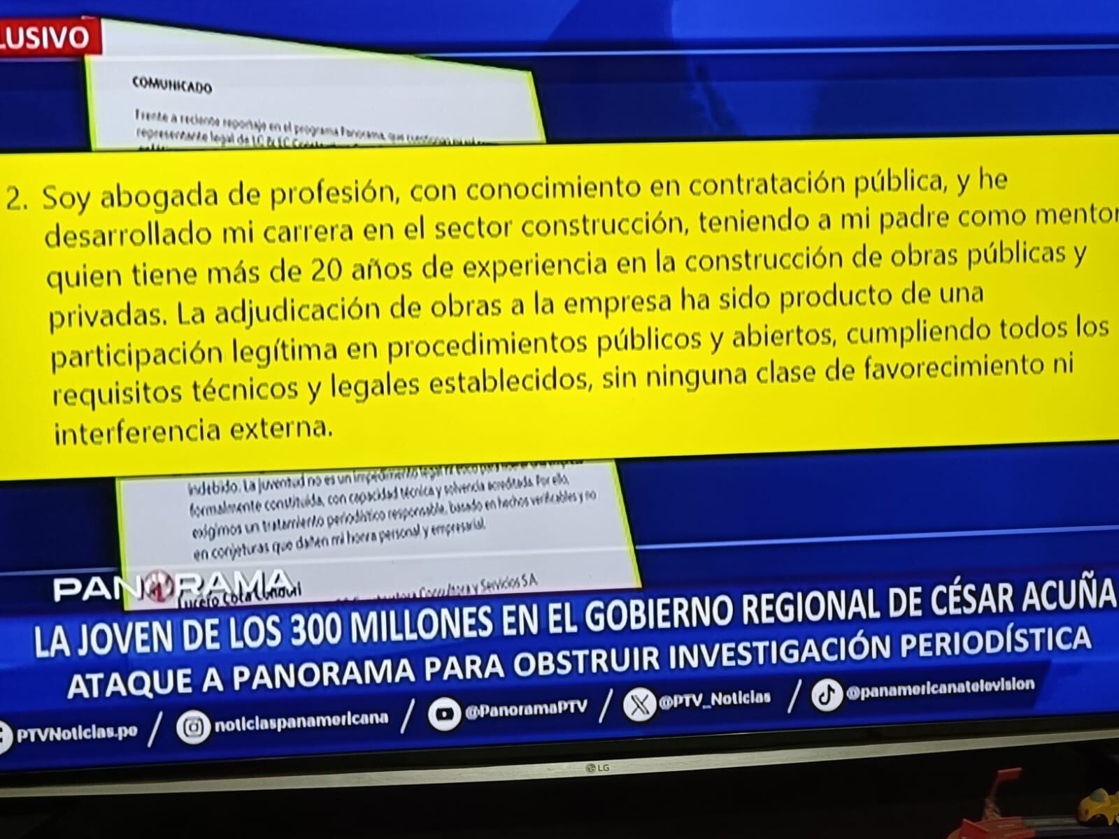 A través de un mensaje por WhatsApp, la joven empresaria Lucero Nicole Coca Condori respondió a Panorama. (Foto: Captura Panorama)