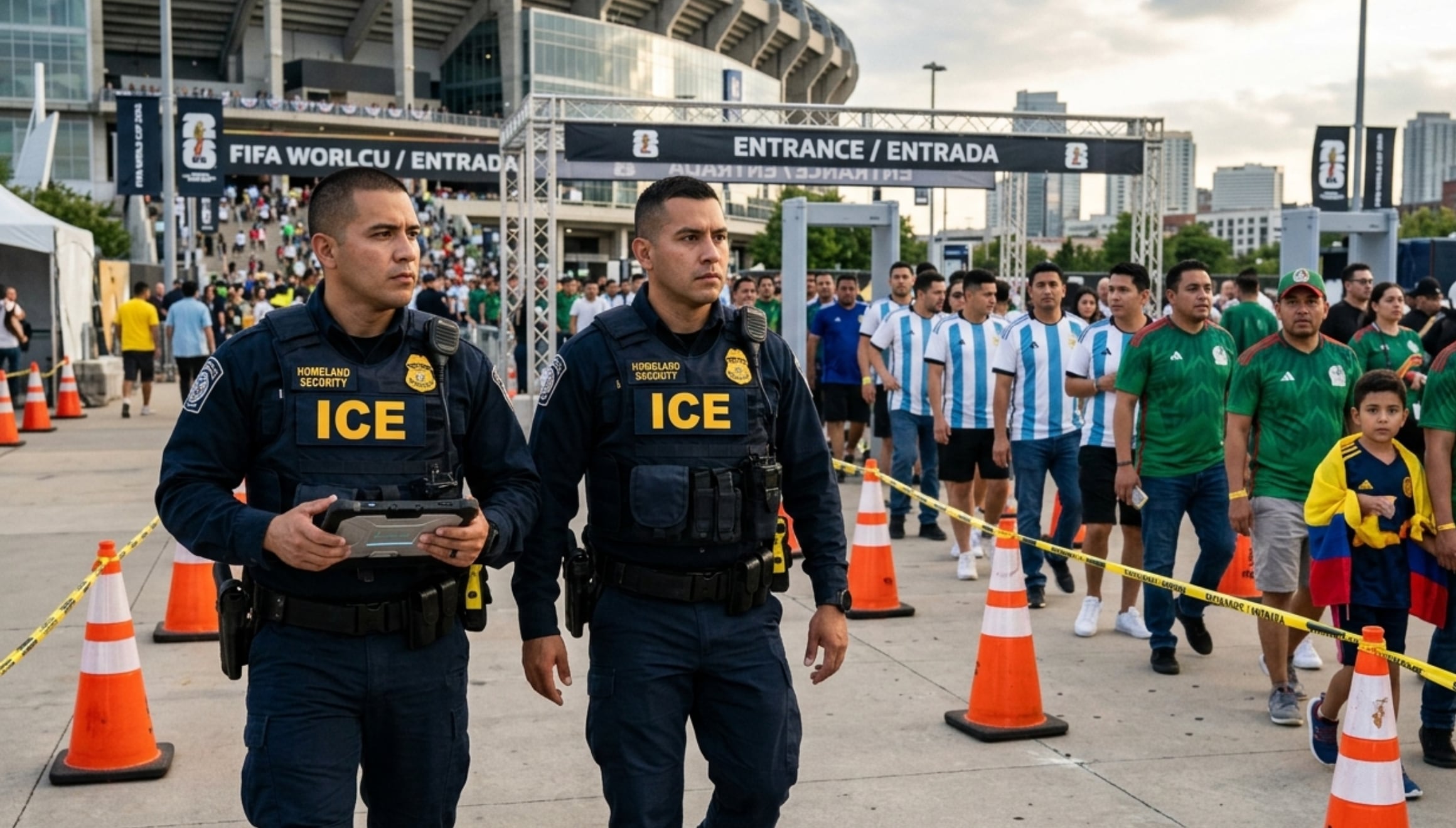 La agencia ICE ya tiene estipulado cuáles serán sus funciones durante la Copa del Mundo (Foto: Imagen creada por Gestión Mix usando Gemini)
