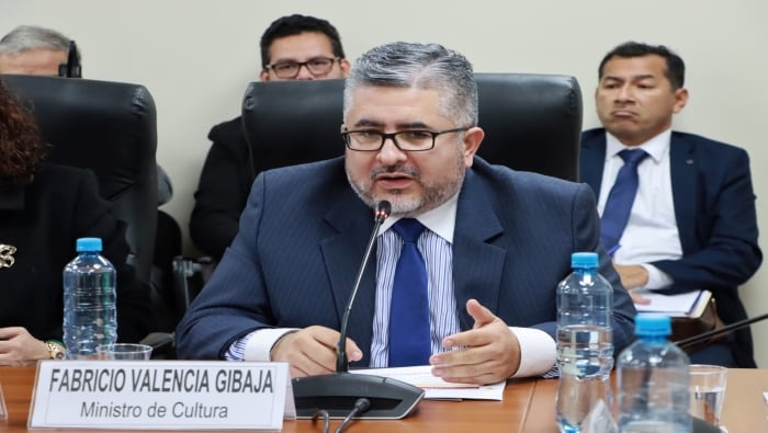 Ministro Fabricio Valencia se presentó ante la Comisión de Cultura y Patrimonio Cultural del Congreso. (Foto: Ministerio de Cultura)