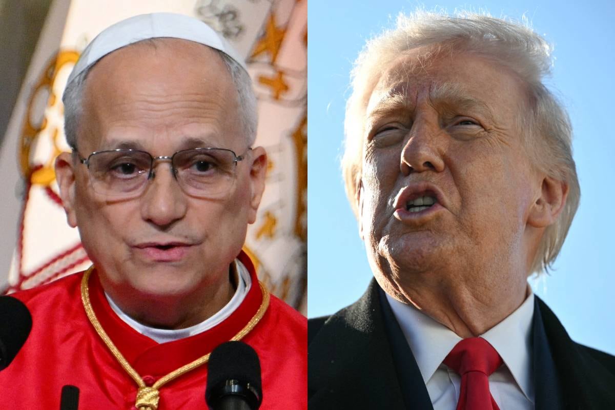 Combinación de imágenes del papa León XIV y el presidente de Estados Unidos, Donald Trump. Foto: Alberto PIZZOLI / Mandel NGAN / AFP