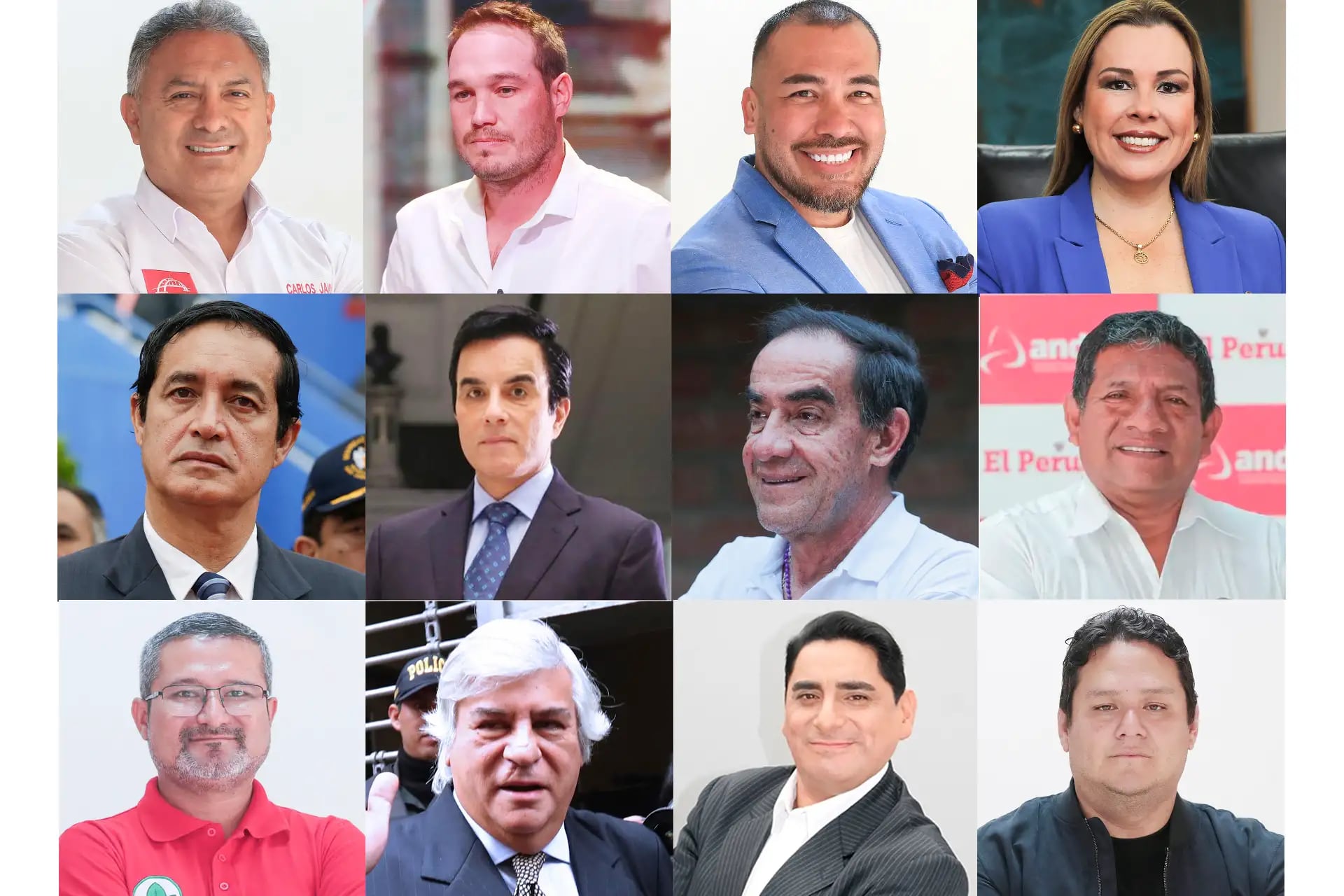Estos son los 12 candidatos que debatirán este lunes 30 de marzo. Foto: ANDINA/Difusión
