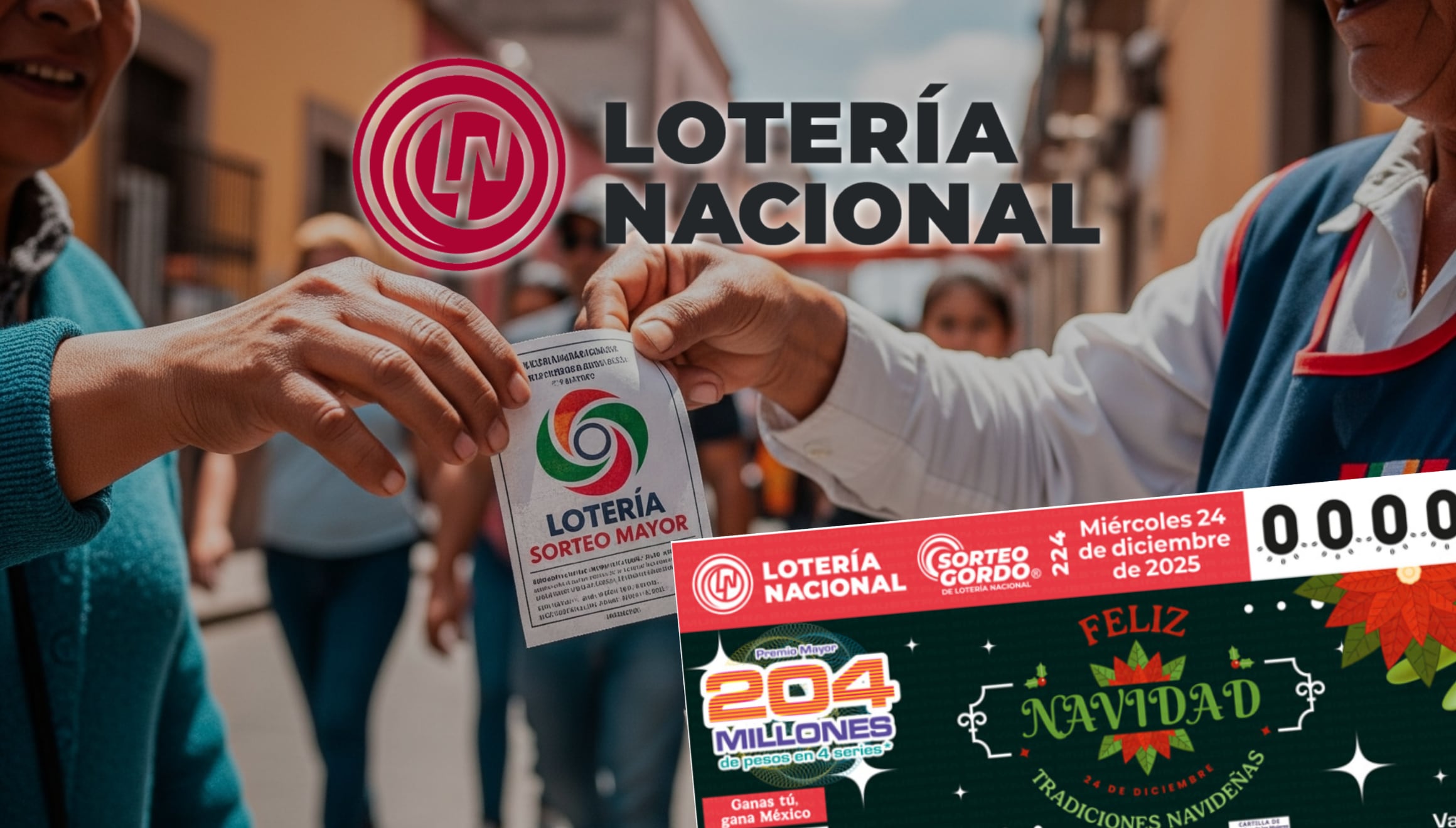 ¡Llegó el día! Sigue EN VIVO el Sorteo Gordo de Navidad 224. Revisa los números ganadores de este 24 de diciembre y descubre si ganaste parte del premio mayor de $204 millones de pesos. | Crédito: Imagen creada por Gestión Mix usando la IA de Gemini / Composición GEC