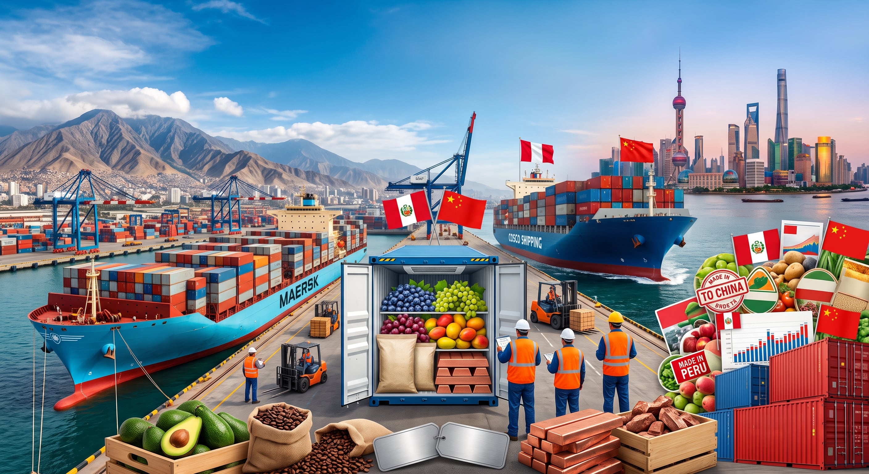 Solo China ha llegado a concentrar casi un tercio de lo que exporta el Perú, (Imagen generada con Gemini)