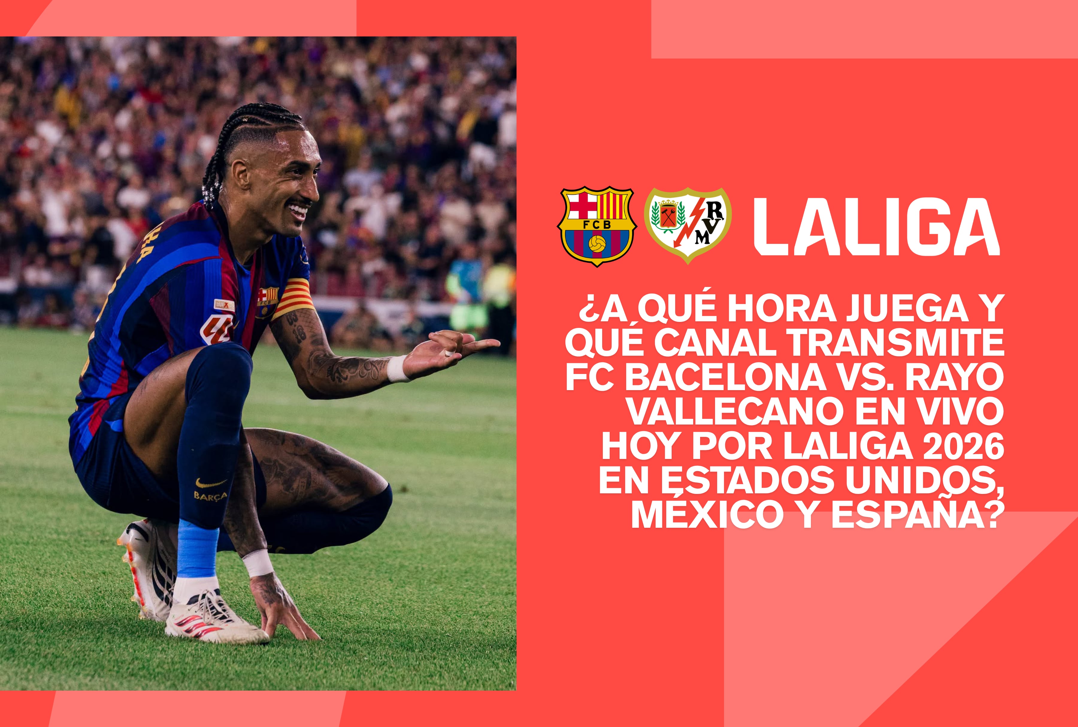 Barcelona quiere mantener el invicto y saldrá por un triunfo cuando reciba al Rayo Vallecano por la Jornada 3 de LaLiga EA Sports 2026-27 en el Spotify Camp Nou. | Crédito: FC Barcelona / Facebook / Composición Mag