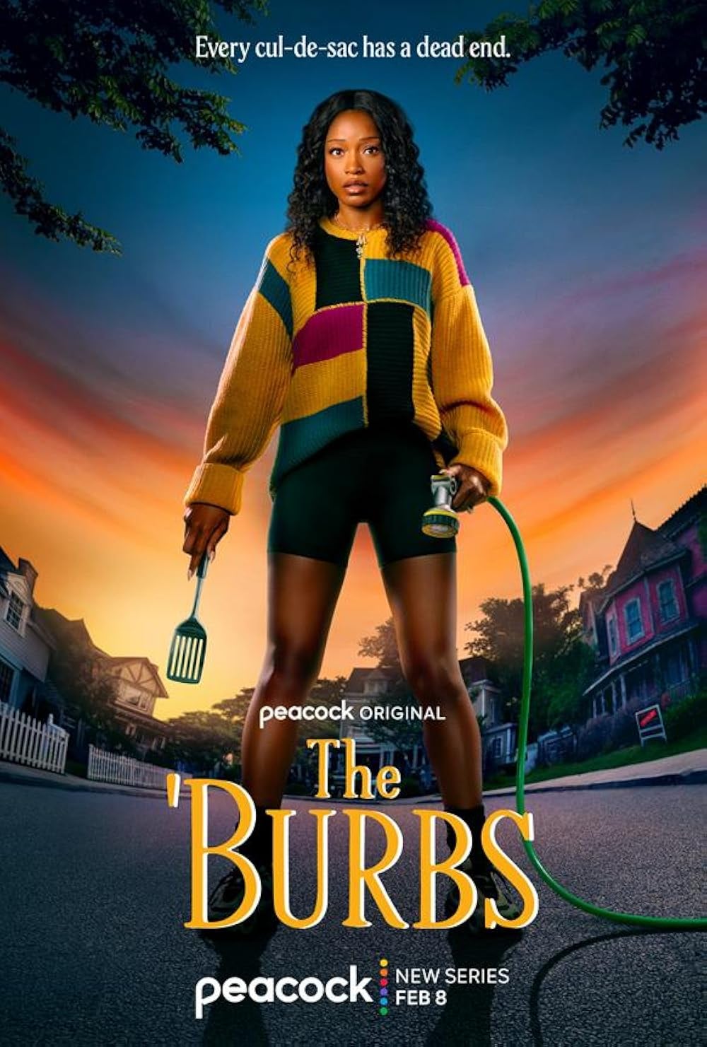 El póster de "The 'Burbs", serie que explora géneros como la comedia y el terror a lo largo de su trama (Foto: Universal Content Productions / Peacock)