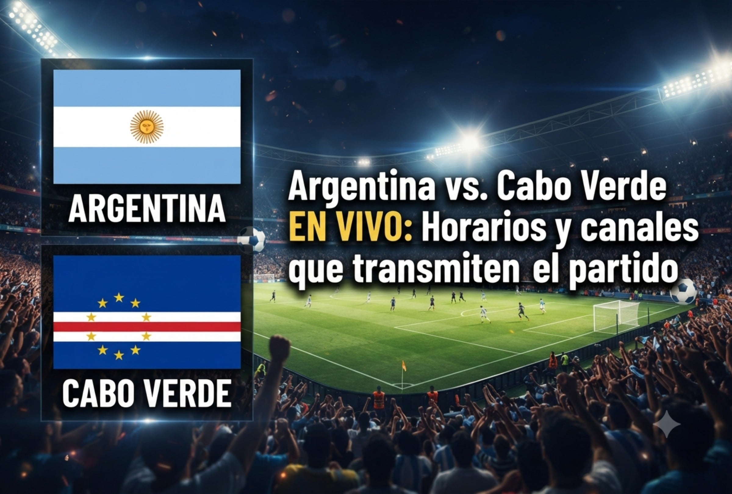 Guía detallada para ver Argentina vs. Cabo Verde EN VIVO y GRATIS por el Mundial 2026. (Foto: Imagen creada por Mix usando Gemini)