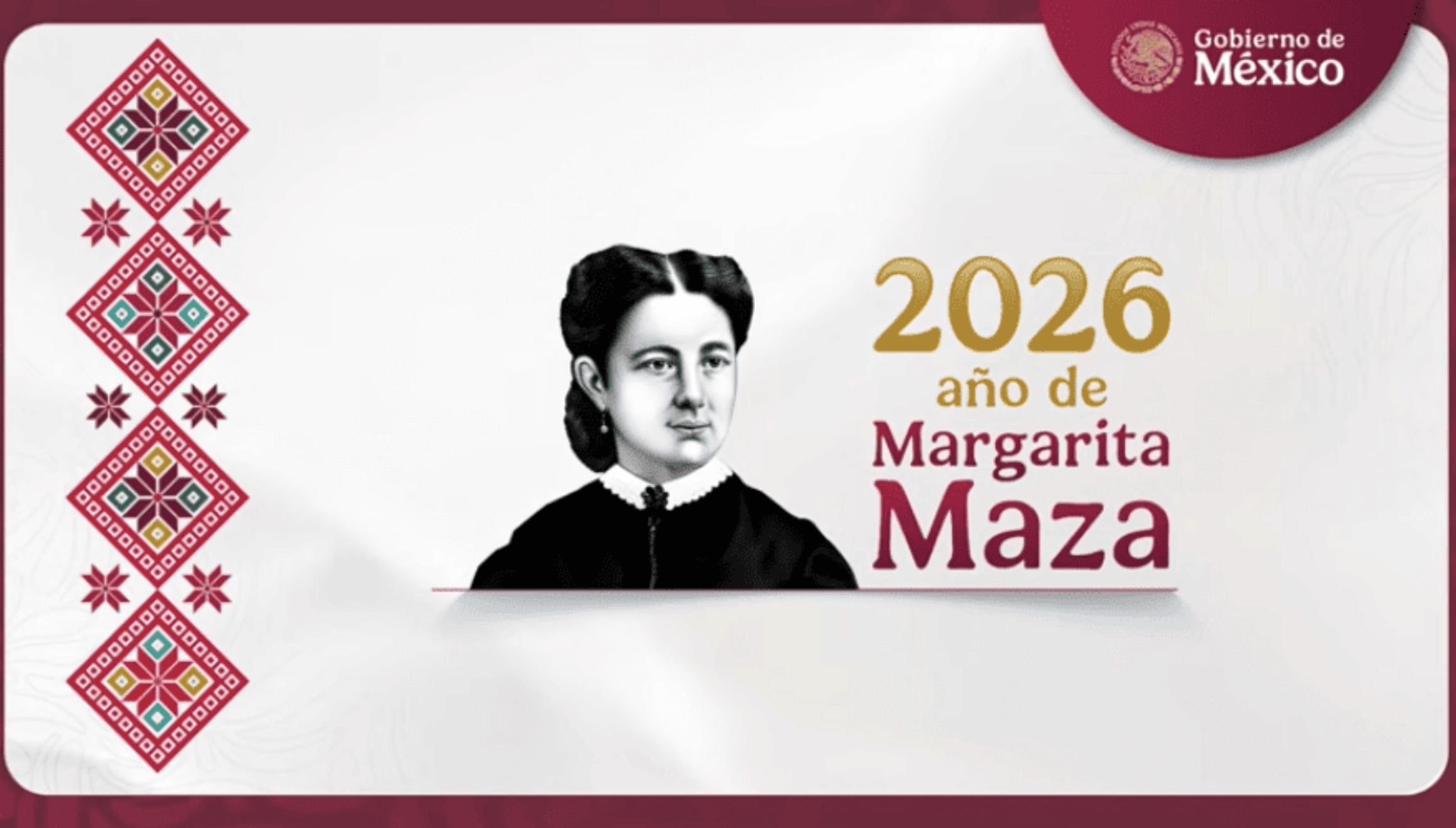 Gobierno de México muestra logo del 2026 con la imagen de Margarita Maza, quién será el nombre del año. (Foto: Gobierno de México)