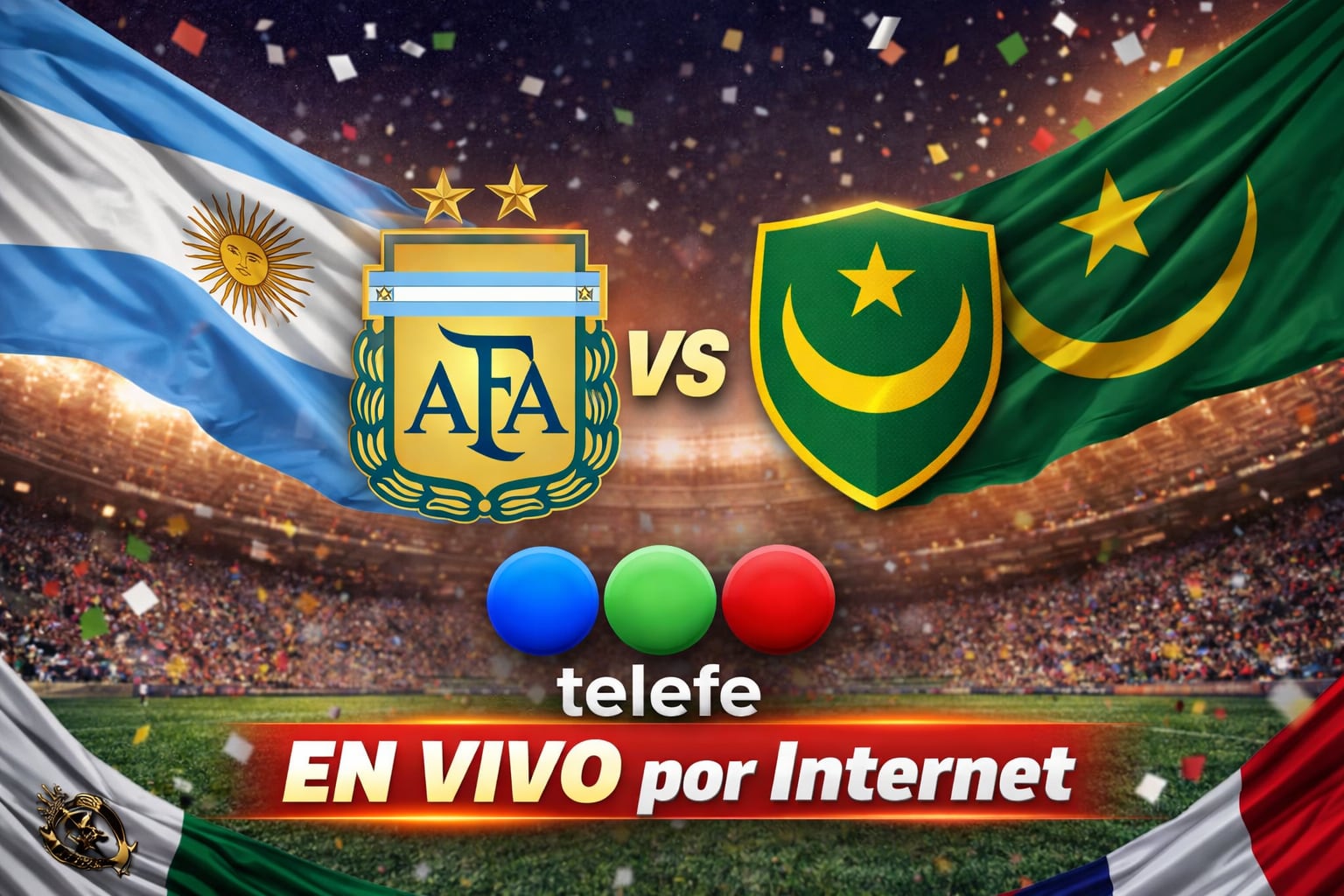 Las selecciones de Argentina y Mauritania protagonizarán este viernes en la Bombonera un amistoso (Imagen hecha por Gestión con apoyo de la IA Gemini)