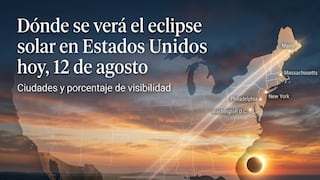 ¿Dónde ver el eclipse solar en EE.UU. hoy, 12 de agosto? Ciudades y porcentaje de visibilidad