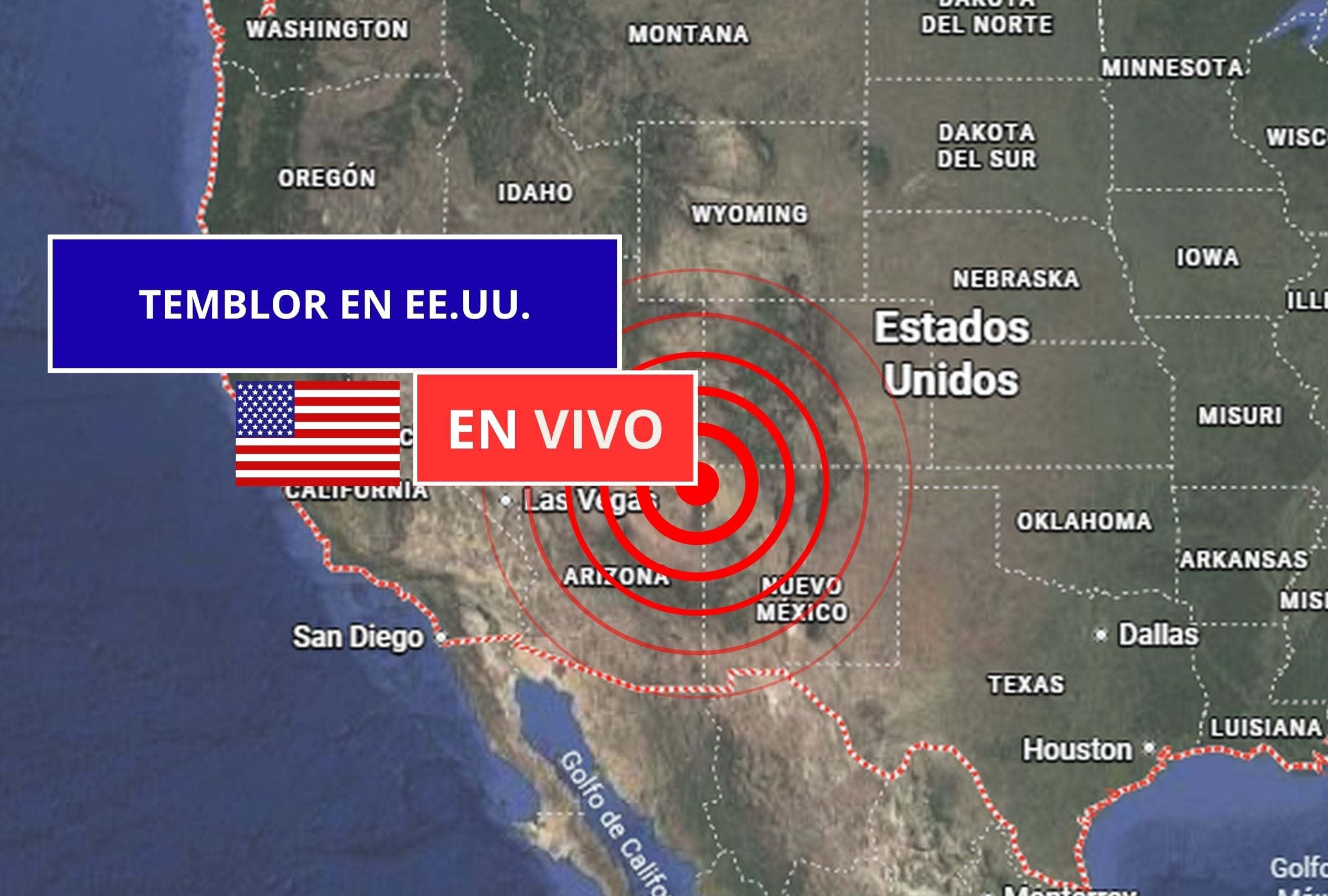 Sigue el reporte oficial del Servicio Geológico de Estados Unidos (USGS, por sus siglas en inglés) sobre los últimos temblores registrados en EE.UU. hoy, 29 de mayo de 2026. (Imagen creada con foto de Google Maps para Gestión Mix)