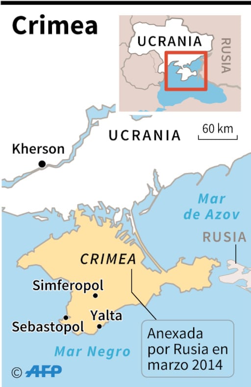 La ubicación de Crimea. (AFP).