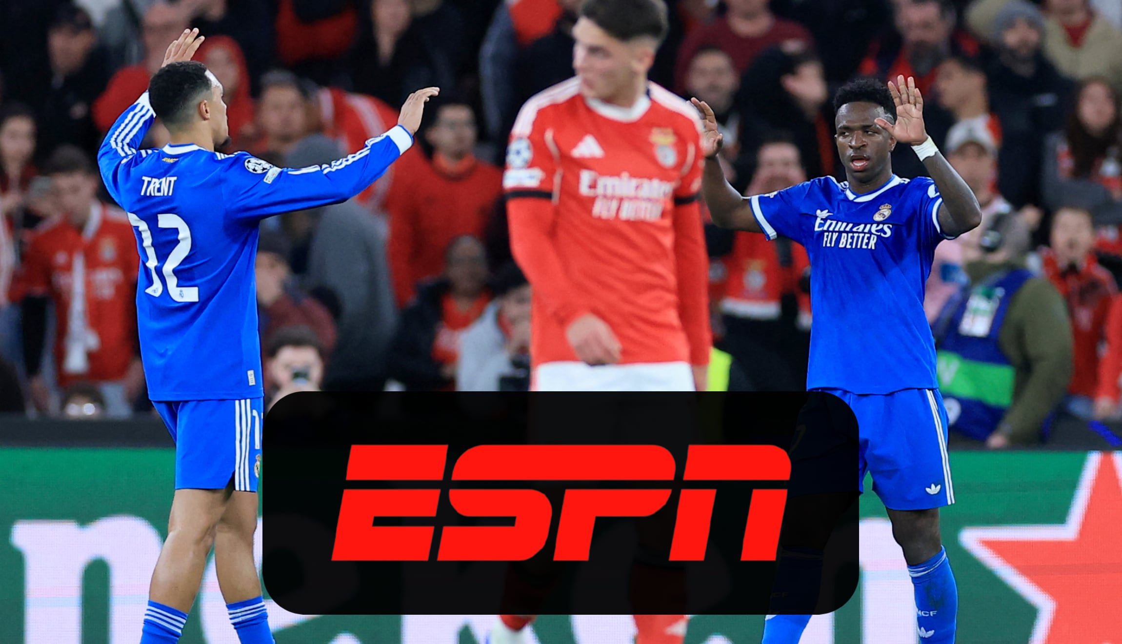 Señal de ESPN EN VIVO y GRATIS para ver Real Madrid vs. Benfica, este miércoles 25 de febrero 2026 por los playoffs de vuelta de la Champions League. (Foto: AFP / Composición Gestión Mix)