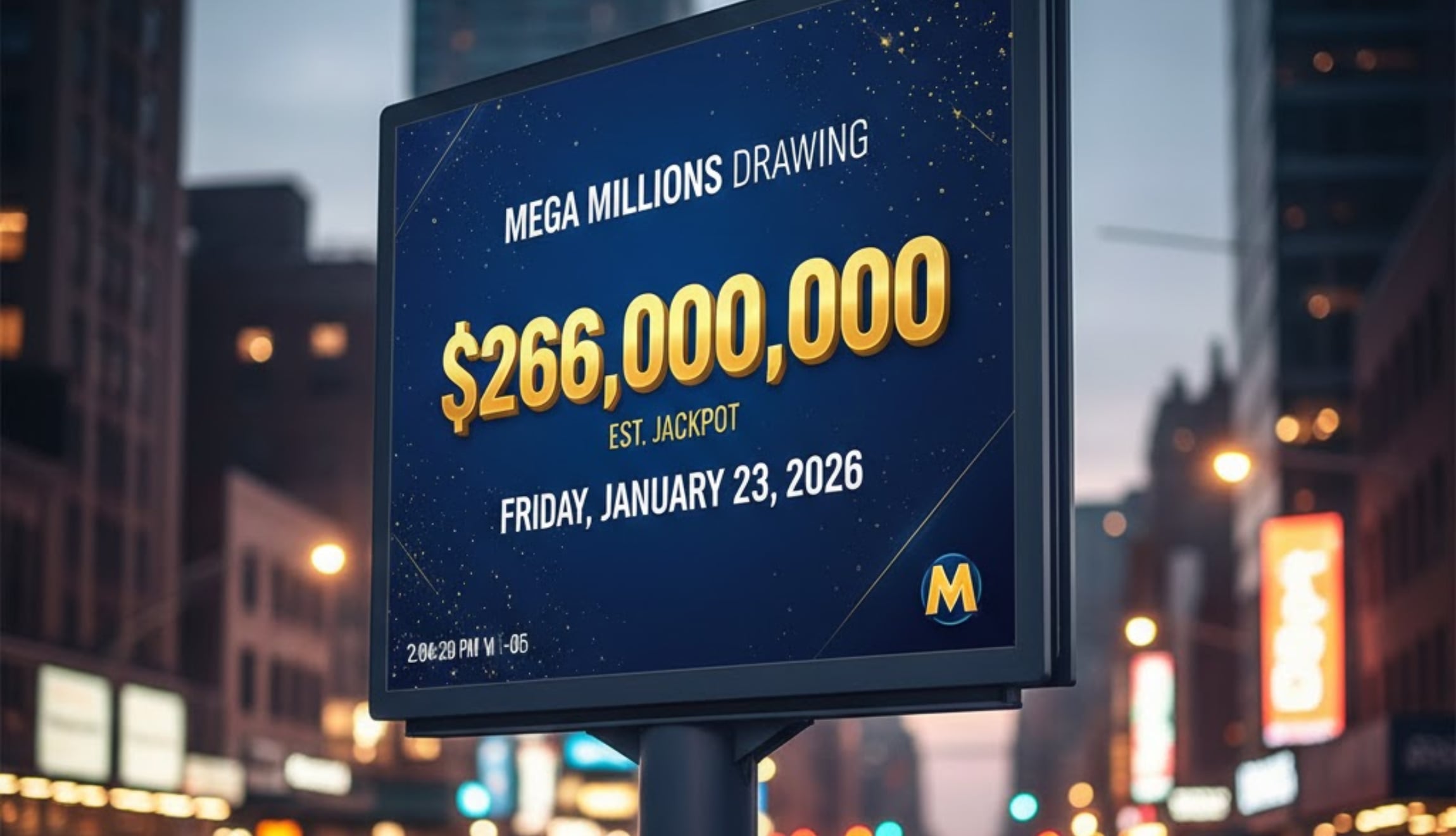 Revisa los números ganadores del Mega Millions para este viernes 23 de enero de 2026, con un premio mayor de 266 millones de dólares. (Foto: Imagen creada por Gestión Mix utilizando la IA de Gemini)