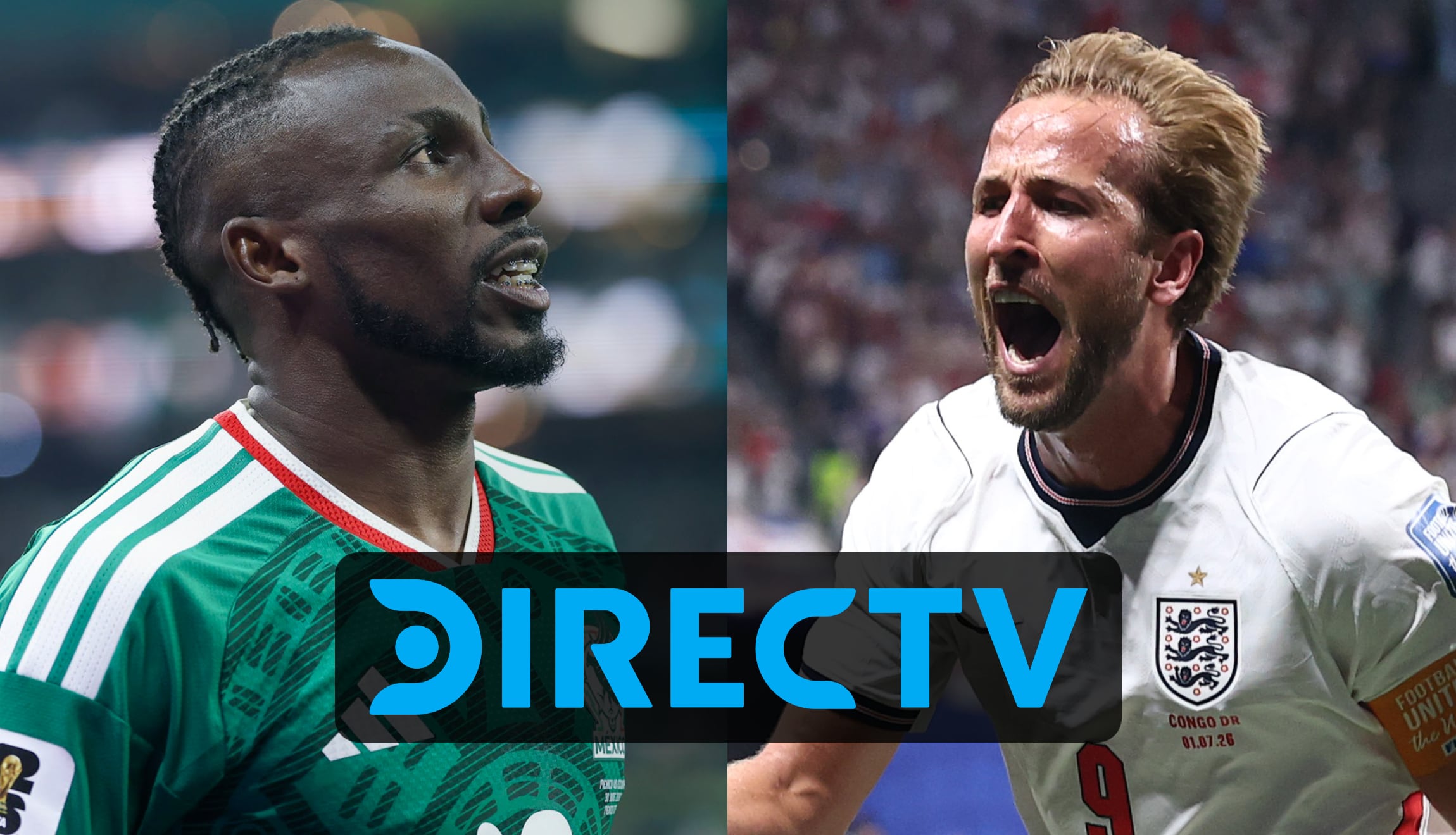 Señal de DIRECTV EN VIVO para seguir el partido de Inglaterra vs. México, este domingo 5 de julio, por los octavos de final del Mundial de Fútbol 2026, desde el Estadio Azteca. (Foto: @miseleccionmx / @england / Composición Gestión Mix)