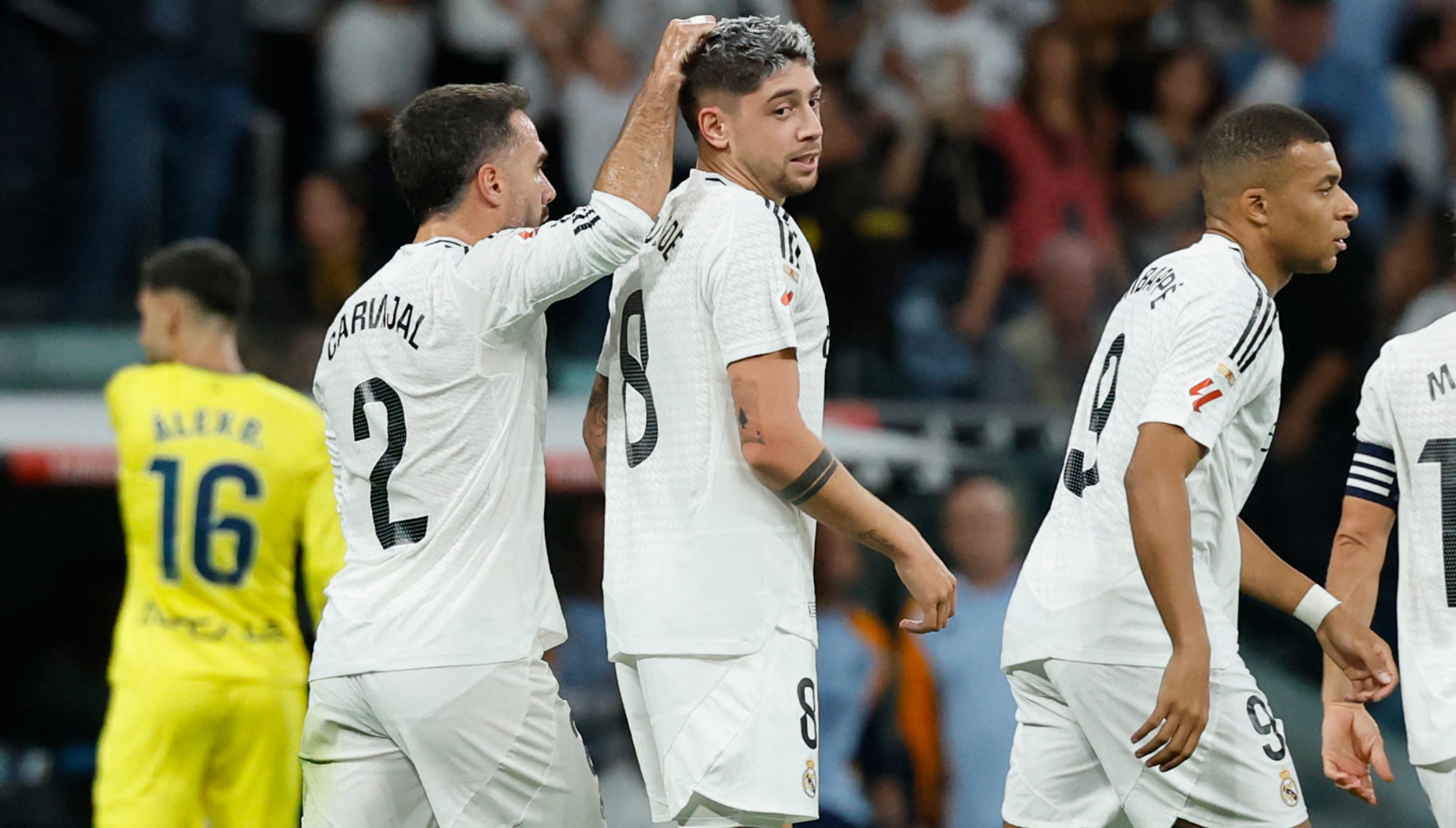 Triunfo del Real Madrid con goles de Valverde y Vinícius para vencer 2-0 al Villarreal. (Foto: AFP)