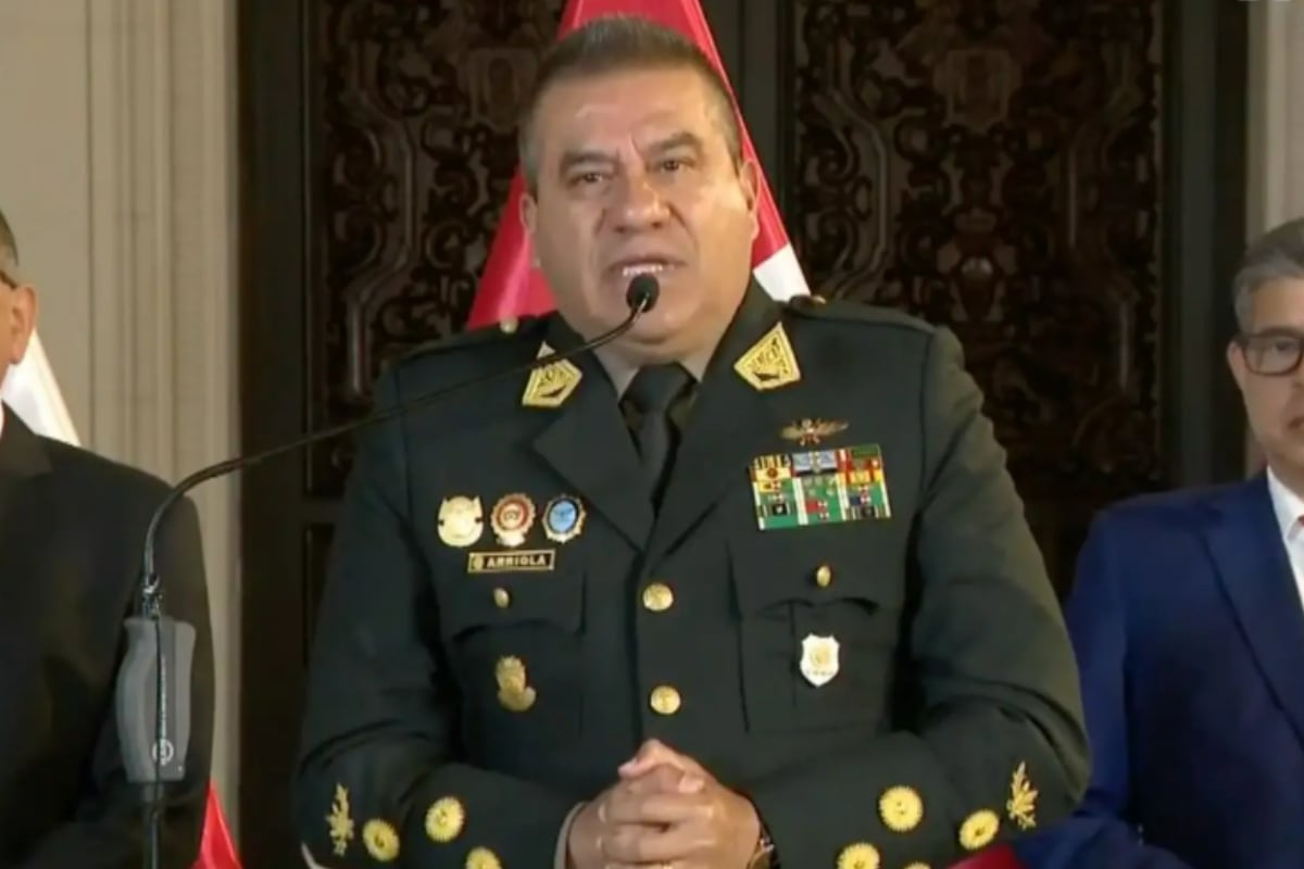 El general PNP Óscar Arriola anunció que dejará la comandancia general de la Policía Nacional del Perú. (Foto: Captura / TV Perú)