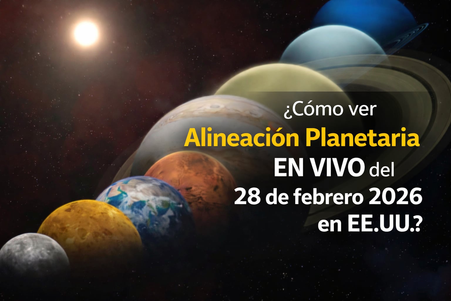 El 28 de febrero de 2026, millones de personas en Estados Unidos podrán ver la Alineación Planetaria (Crédito: Imagen creada por El Comercio MAG con apoyo de la IA Gemini)