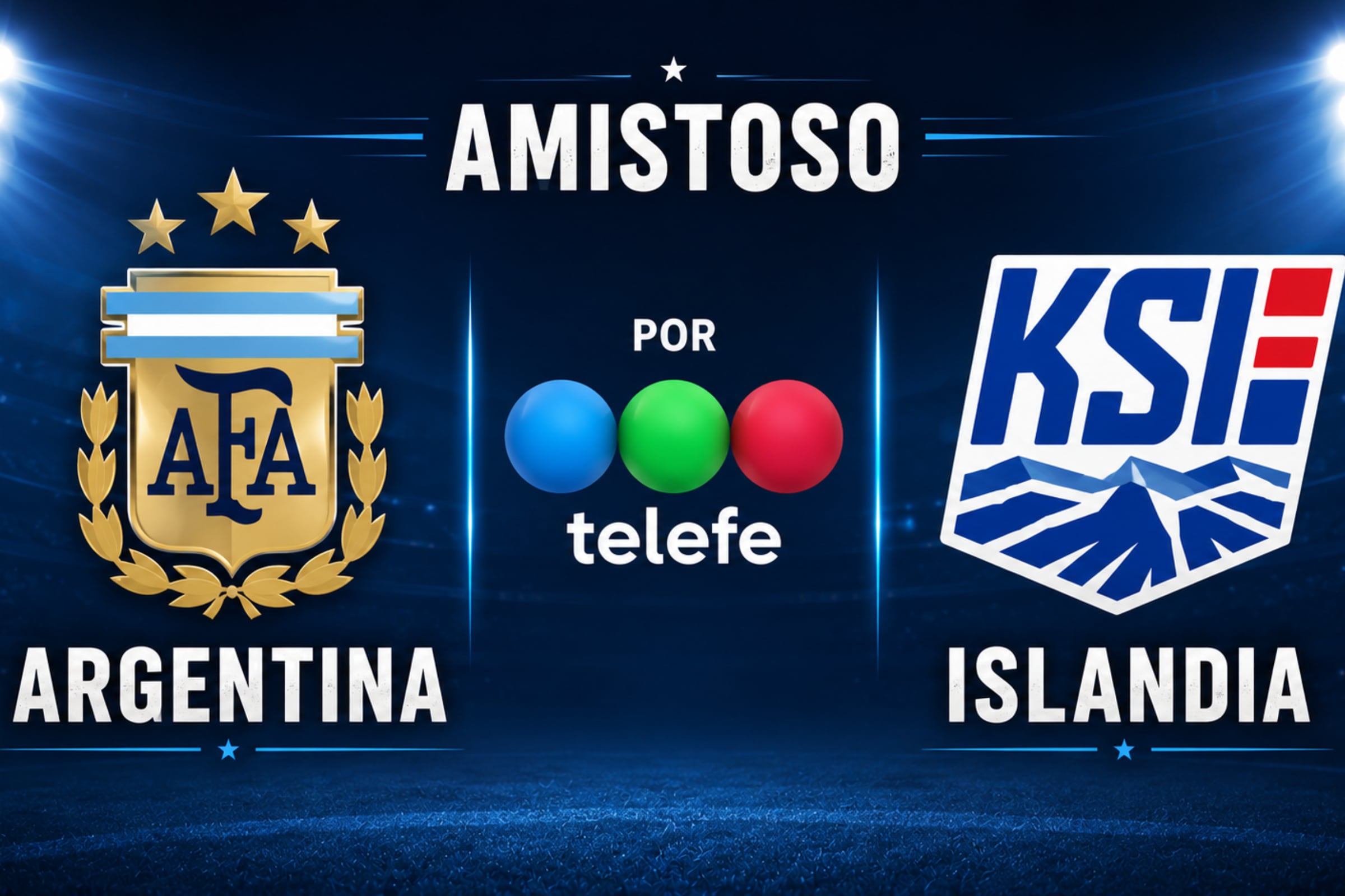 Señal de Telefe y Mi Telefe online para ver la transmisión de Argentina vs. Islandia en vivo y en directo, este martes 9 de junio, por amistoso de preparación para el Mundial 2026. (Foto: Imagen creada por El Comercio MAG utilizando la IA de Chat GPT)