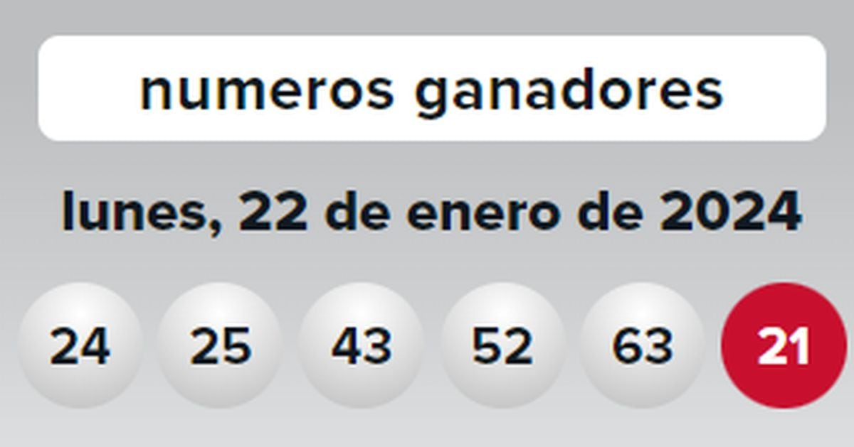 Los números ganadores del 22 de enero de 2024 (Foto: Powerball)