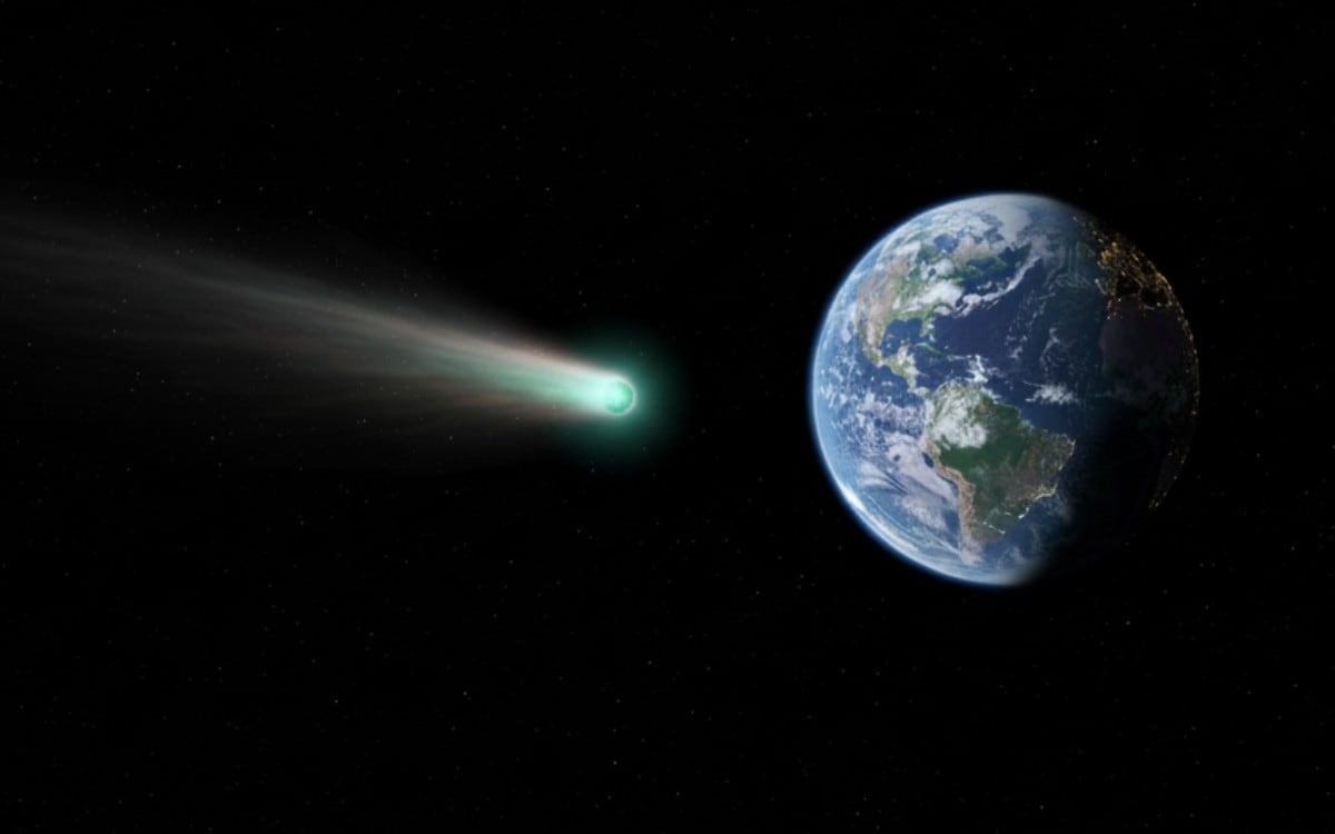 El cometa interestelar 3I/ATLAS pasará lo más cerca de la Tierra este diciembre. (Imagen referencial creada por El Comercio MAG usando la IA de "Perplexity")