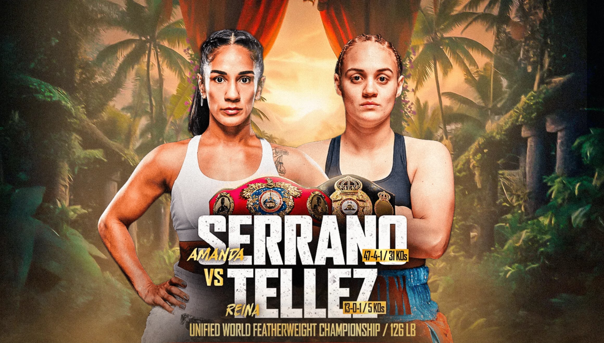 ¿Cómo quedó la pelea de Amanda Serrano? Consulta los resultados de Serrano vs. Reina Téllez en Puerto Rico y el resumen de la cartelera de boxeo de hoy, 03 de enero, en directo. | Crédito: mostvaluablepromotions.com / Composición Gestión Mix