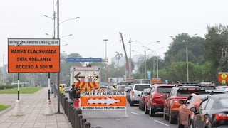 Gran tráfico vehicular se registra en el primer día de cierre del ingreso a la Vía Expresa