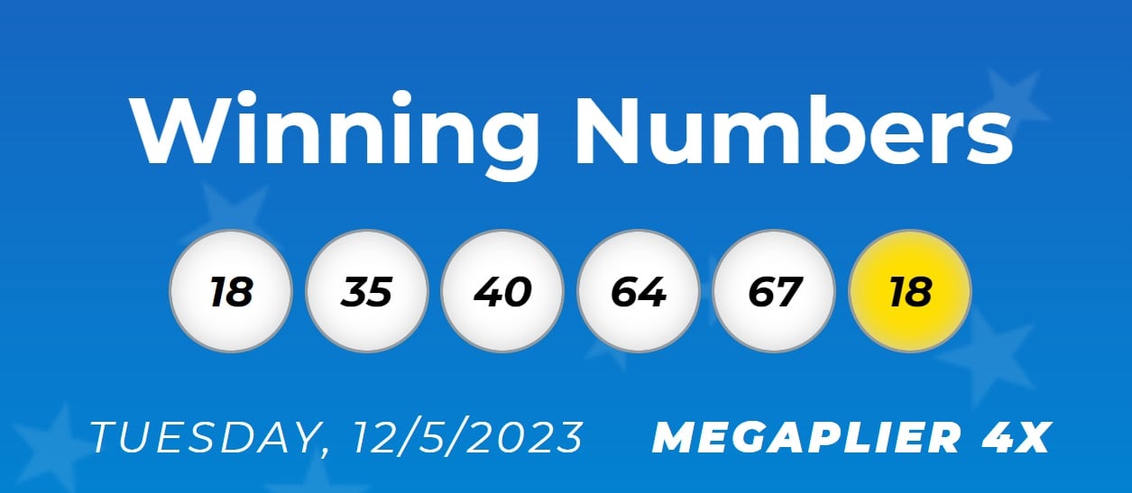 Los números ganadores del sorteo de Mega Millions del martes 5 de diciembre. Ningún jugador acertó los números del jackpot (Foto: Mega Millions)