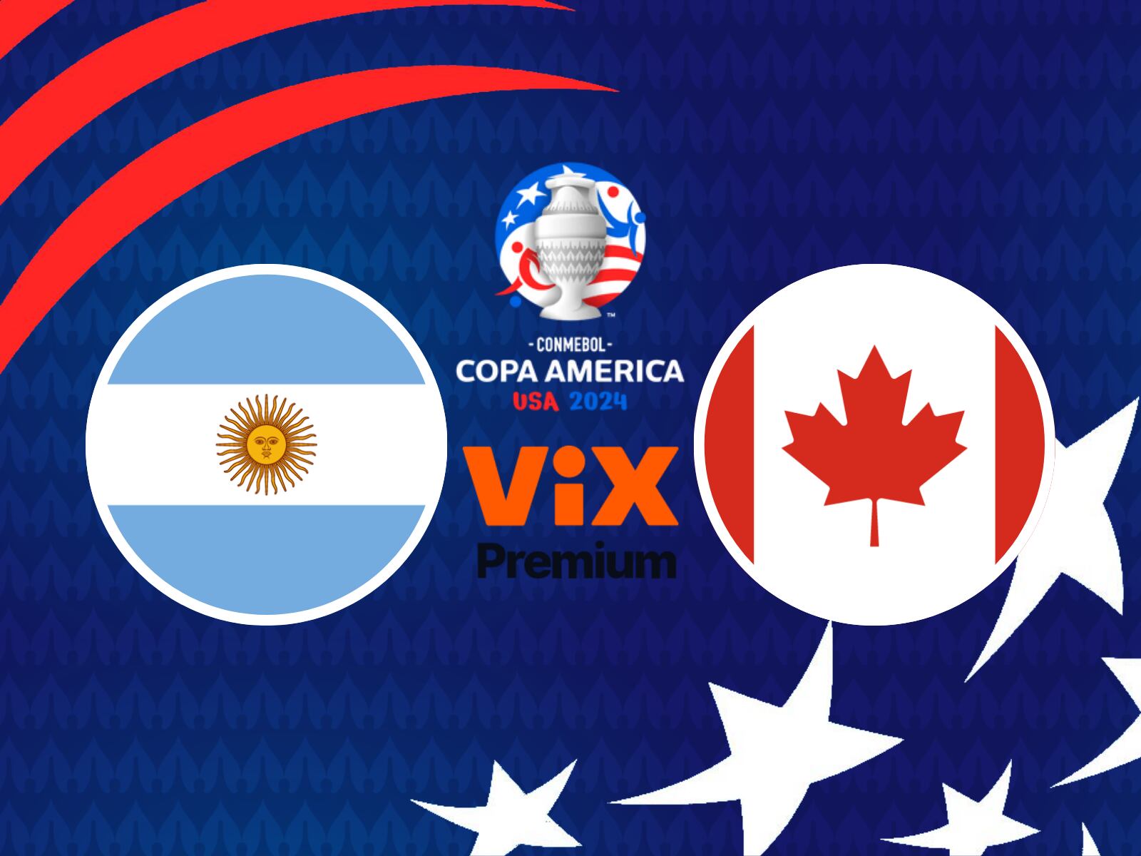 Disfruta del partido Argentina vs Canadá por la Copa América 2024 con VIX Premium. Accede a la transmisión a través de tu dispositivo favorito. | Crédito: Canva / Composición Mix
