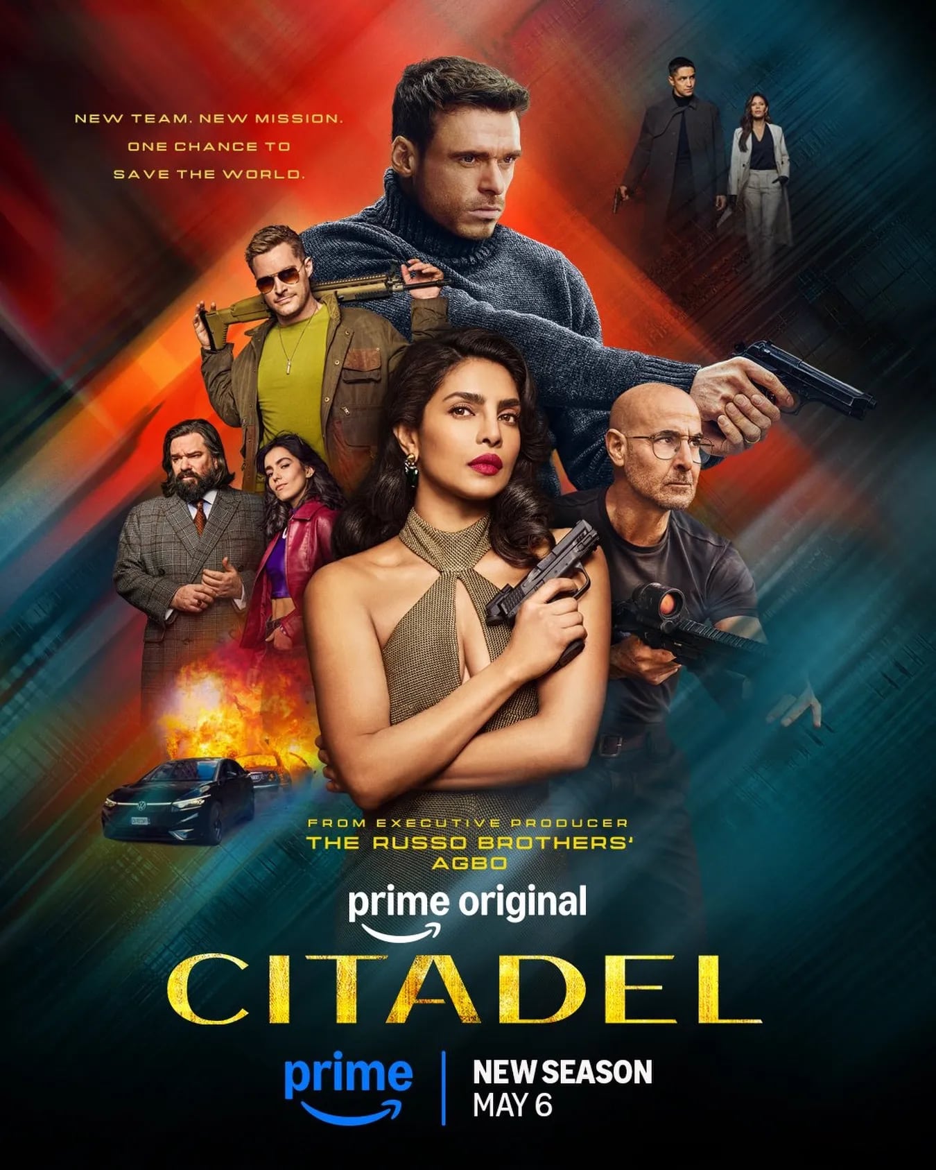 El póster de la temporada 2 de "Citadel", serie que explora géneros como el suspenso, la acción y el drama a lo largo de su trama (Foto: Amazon MGM Studios)