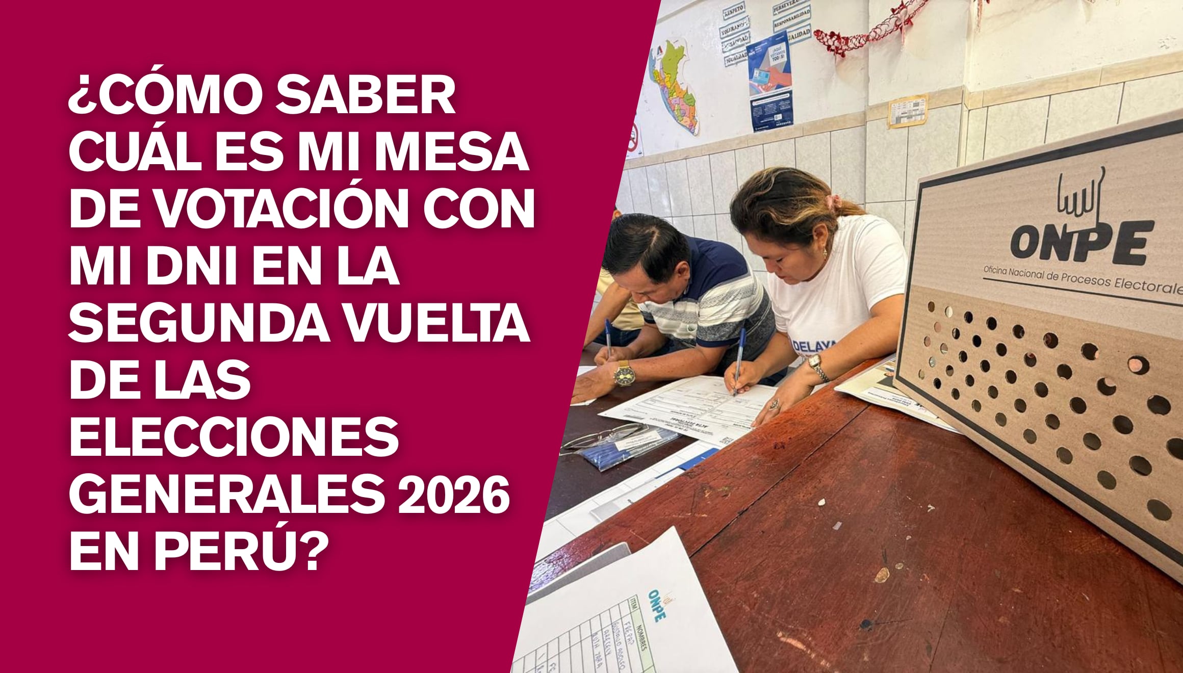 Consulta digital de la mesa de votación y local asignado mediante el número de DNI para la segunda vuelta electoral de 2026 en Perú. Infórmese sobre los pasos oficiales provistos por los organismos electorales. | Crédito: ONPE Oficina Nacional de Procesos Electorales - Perú / Facebook / Composición Gestión Mix