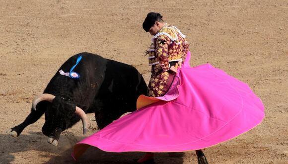 Spanish bullfighter Jose Maria Manzanares performs a pass to a bull during a bullfight at Peru's historic Plaza de Acho bullring in Lima, December 4, 2016. REUTERS/Guadalupe Pardo
