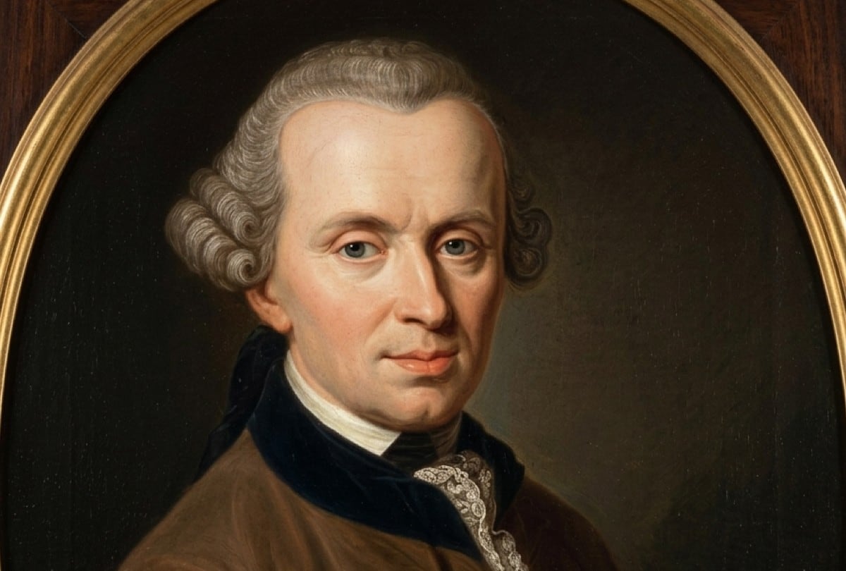 Retrato de Immanuel Kant basado en la obra de Johann Gottlieb Becker, 1768. | Crédito: Imagen creada por El Comercio MAG usando Gemini