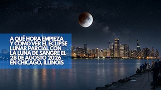 ◉ ¿A qué hora empieza y dónde ver el eclipse lunar parcial con la Luna de Sangre este 27 y 28 de agosto 2026 en Chicago?