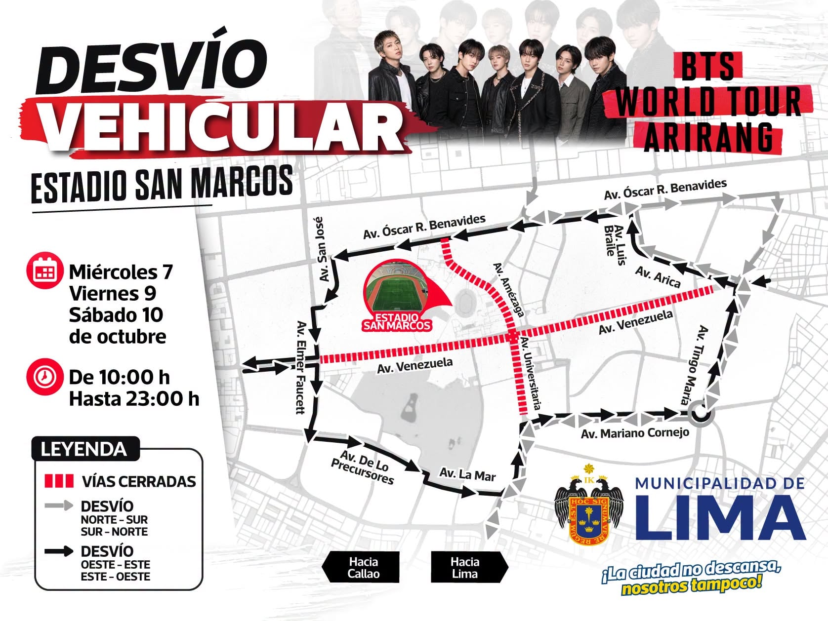 Desvío vehicular. (Foto: Difusión)