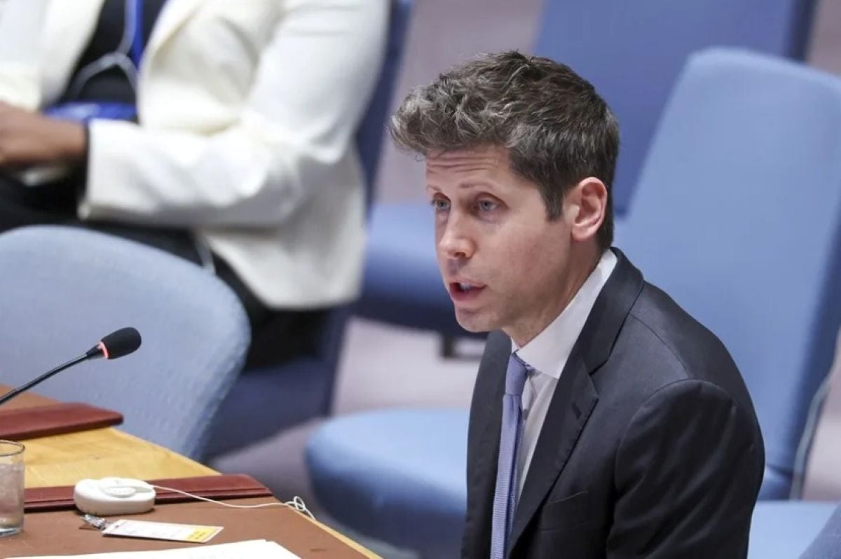 Sam Altman, CEO de OpenAI, participó en una sesión de alto nivel del Consejo de Seguridad de la ONU sobre los riesgos asociados a la inteligencia artificial. Foto: EFE.
