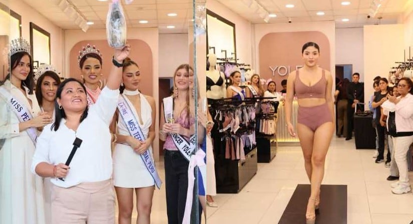 Sánchez durante la inauguración de su tienda en Jesús María. (Foto: Redes sociales)