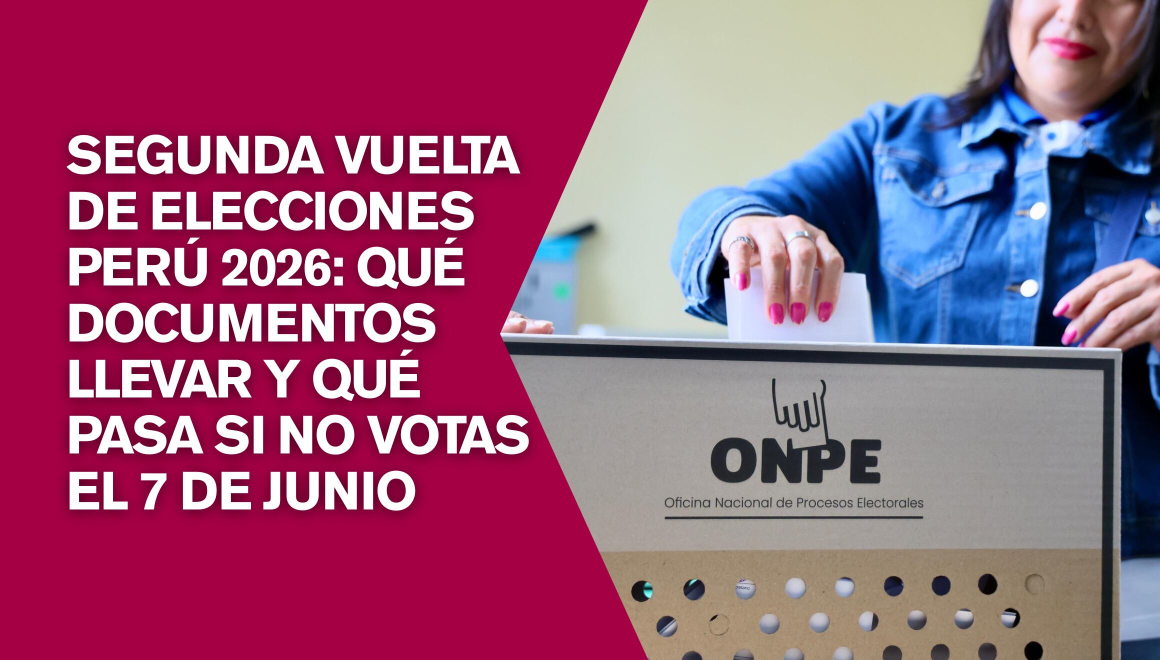 Ciudadanos acudiendo a las urnas durante la segunda vuelta de las Elecciones Generales 2026 en Perú este 7 de junio. Revise los documentos obligatorios requeridos para votar y las multas establecidas por omisión. | Crédito: ONPE Oficina Nacional de Procesos Electorales - Perú / Facebook / Composición Gestión Mix