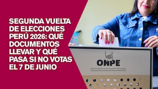 Segunda vuelta de Elecciones Perú 2026: qué documentos llevar y qué pasa si no votas el 7 de junio
