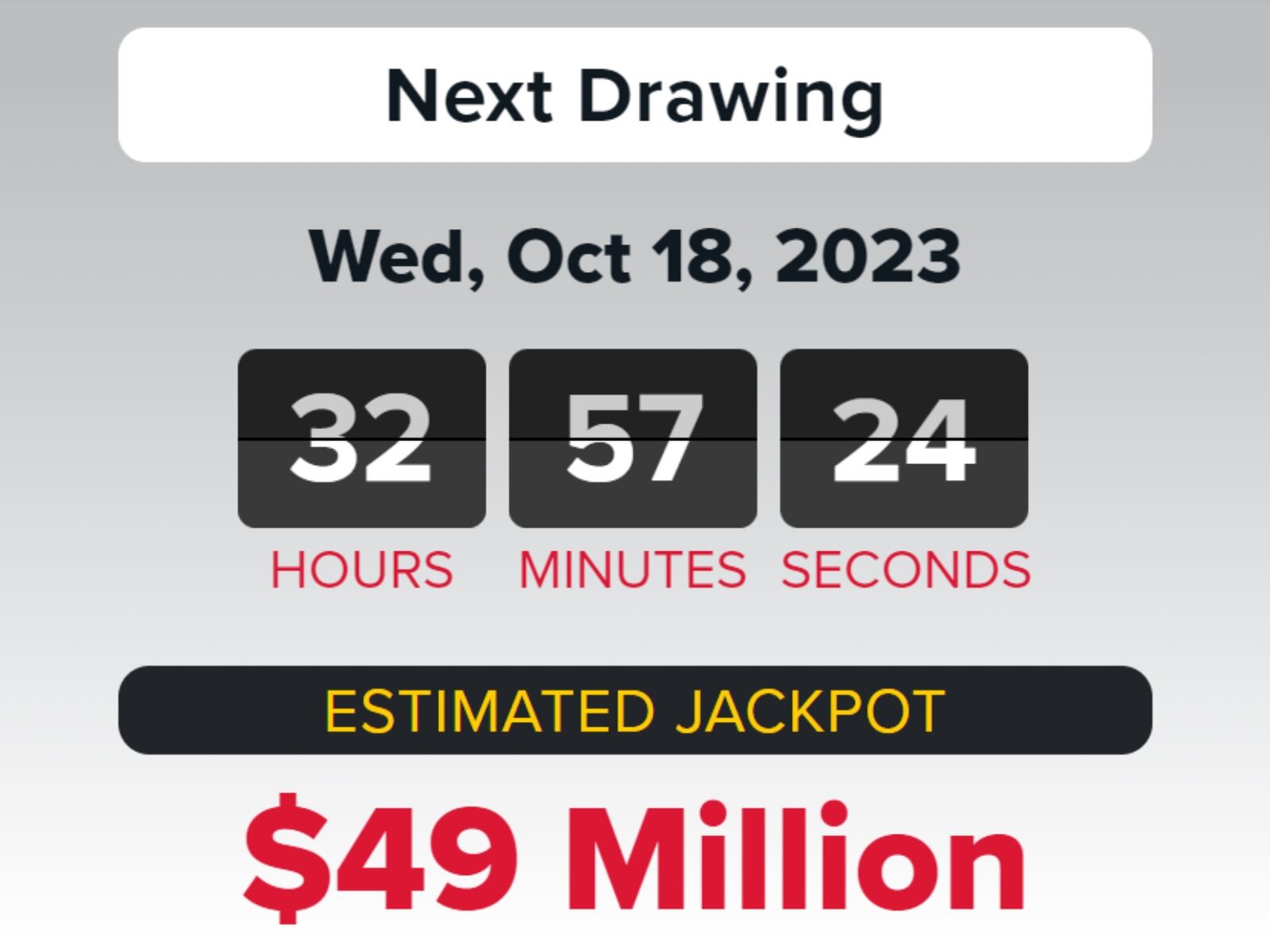 Powerball sortea 49 millones el miércoles 18 de octubre (Foto: Powerball)