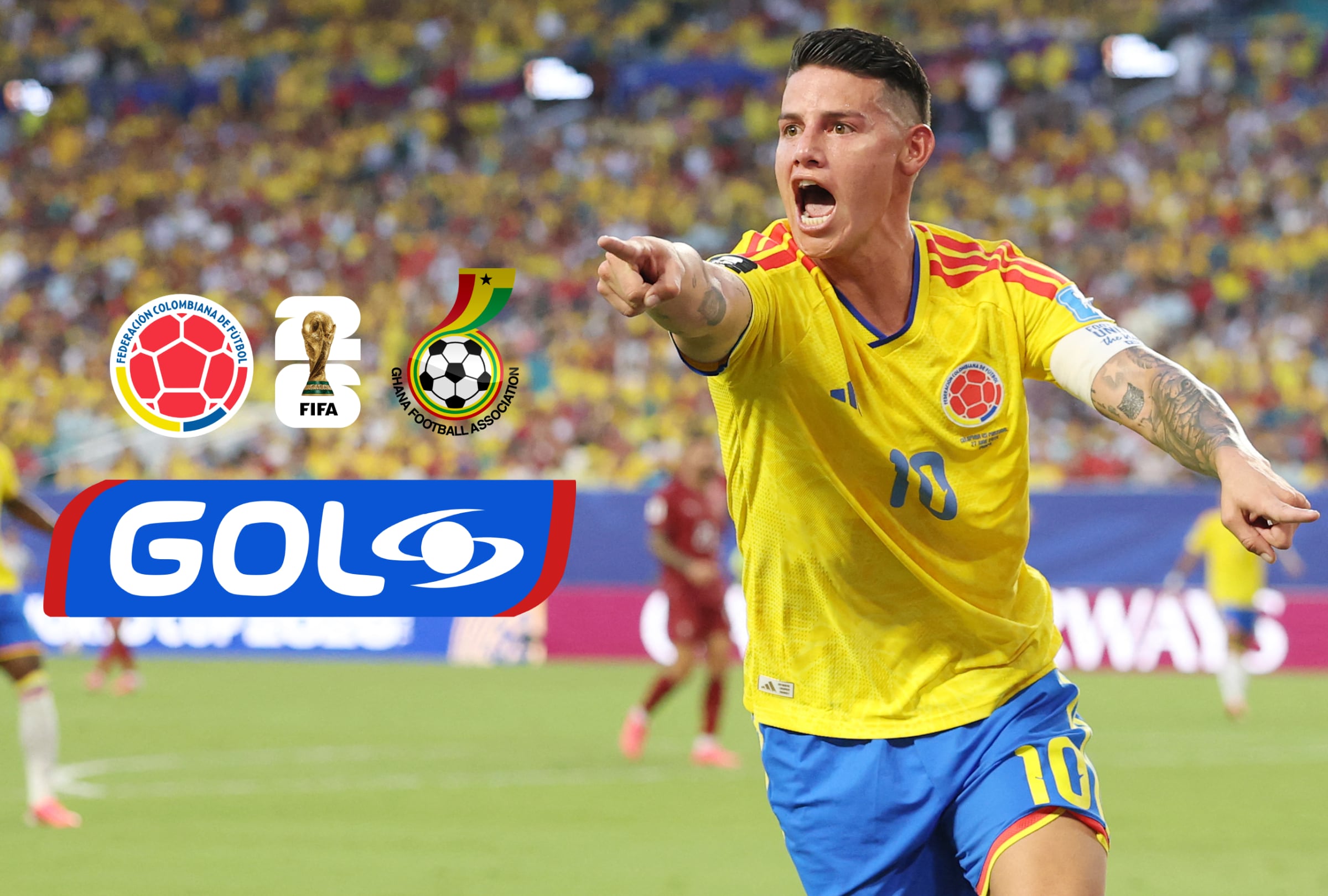 KANSAS CITY, MISURI (ESTADOS UNIDOS), 03/07/2026.- Cobertura oficial de GOL Caracol EN VIVO GRATIS para mirar el partido Colombia vs. Ghana hoy por los dieciseisavos de final de la Copa Mundial FIFA 2026 en el Arrowhead Stadium de Kansas City, Misuri. FOTO DE PATRICIA DE MELO MOREIRA PARA AFP