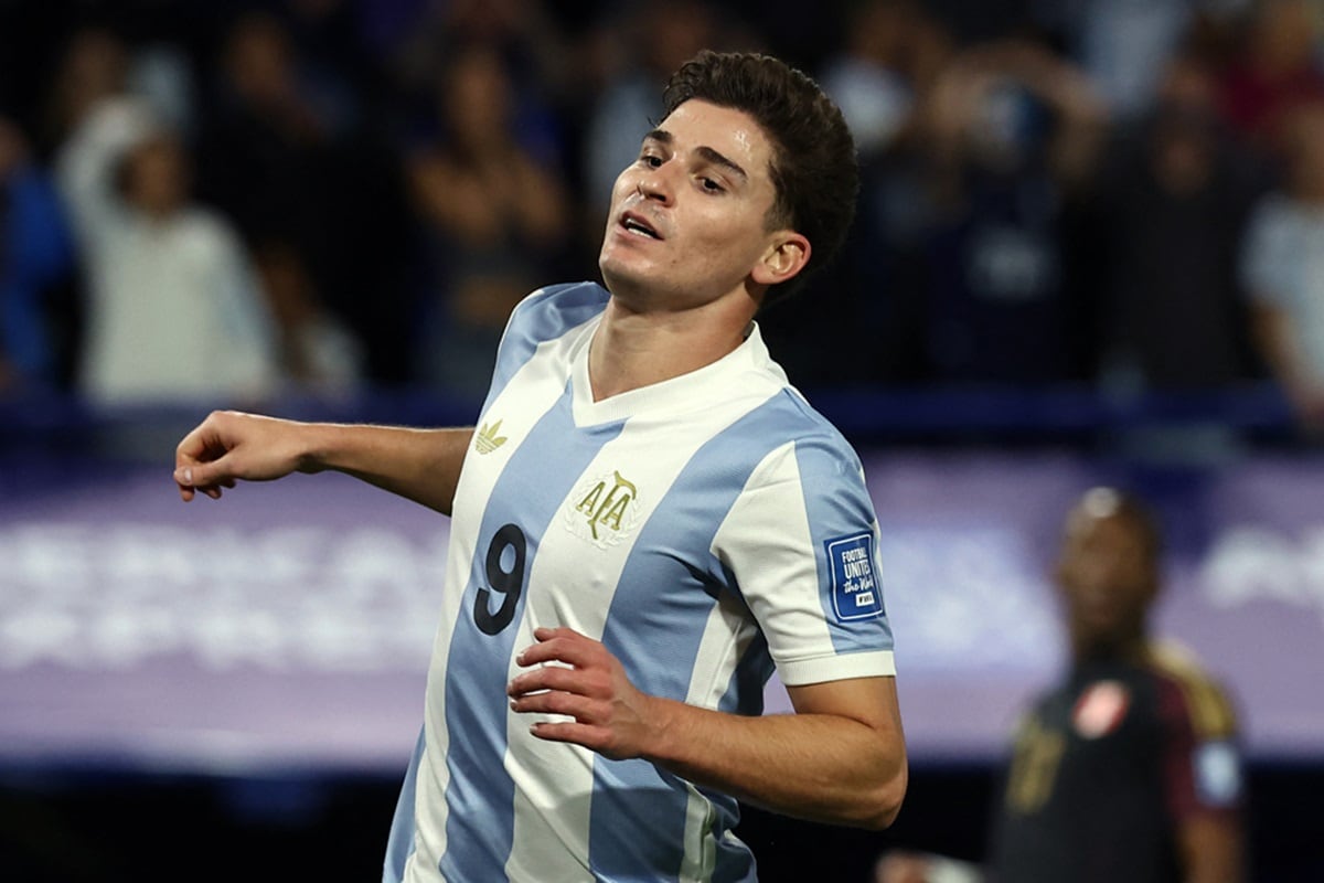 Julián Álvarez es una de las cartas de ataque más importantes de la Selección Argentina. (Foto de ALEJANDRO PAGNI / AFP)