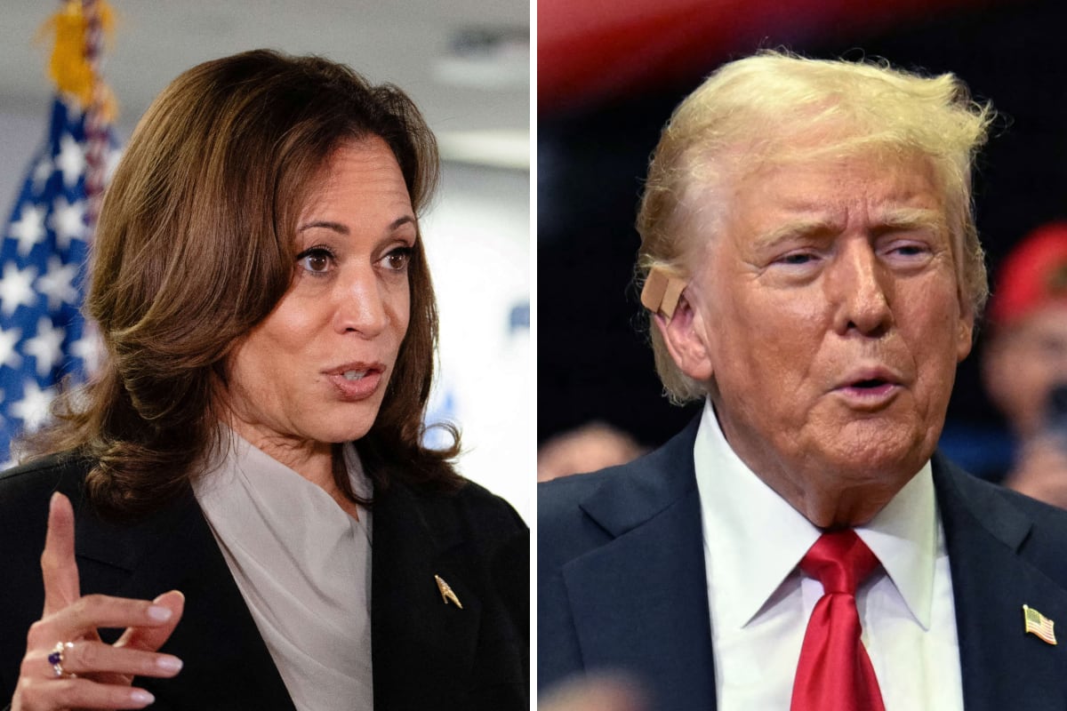 La vicepresidenta de Estados Unidos, Kamala Harris; y el exmandatario y candidato republicano, Donald Trump. (Fotos de Erin SCHAFF / Jim WATSON / AFP)
