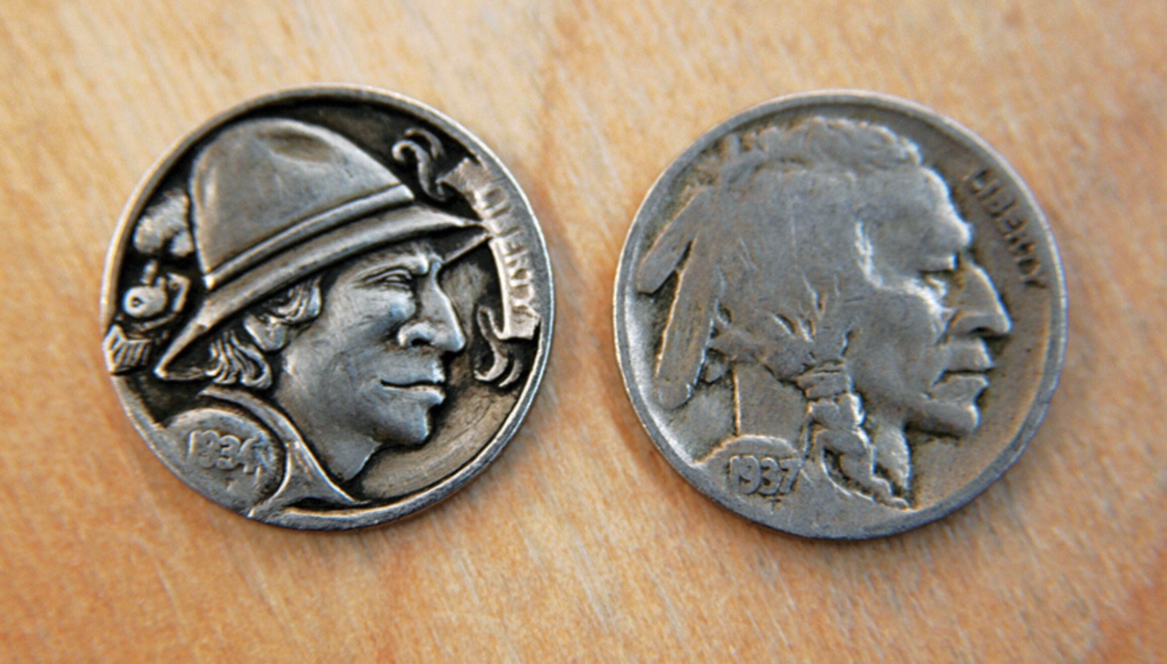 Las Hobo Nickels son monedas que han sido alteradas en el pasado por personas que, en su mayoría, permanecieron anónimas, pero lo hicieron por interesantes razones (Foto: JCCFS)