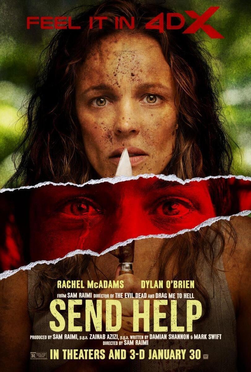 "Send Help" es una película que combina aventura, comedia, suspenso y terror a lo largo de su trama (Foto: Raimi Productions / 20th Century Studios)
