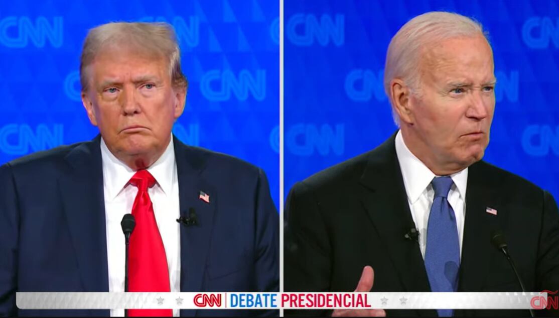 Los dos rivales no se dieron la mano al ocupar su posición en los podios a pocos metros de distancia en un estudio sin público. (Foto: Difusión)