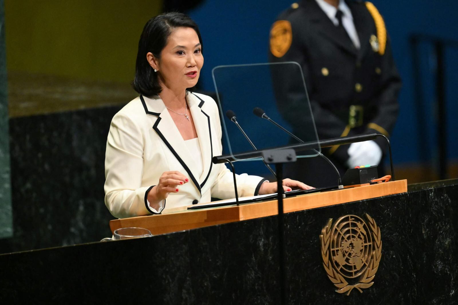 Keiko Fujimori en la Asamblea General de la ONU. (Foto: ANGELA WEISS / AFP)